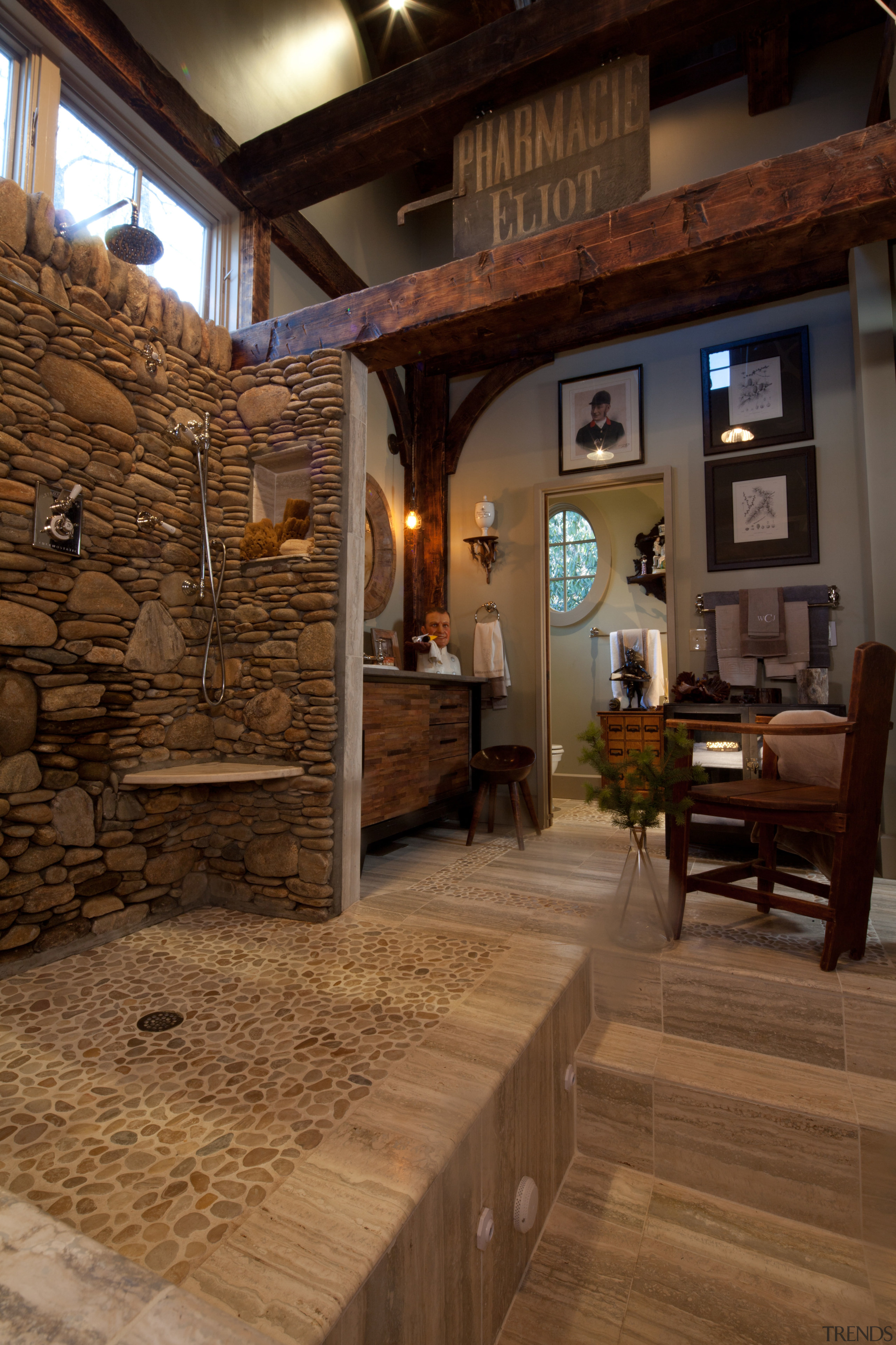 Enchanted wood - Mountain vacation house with rustic floor, flooring, interior design, living room, wood, brown