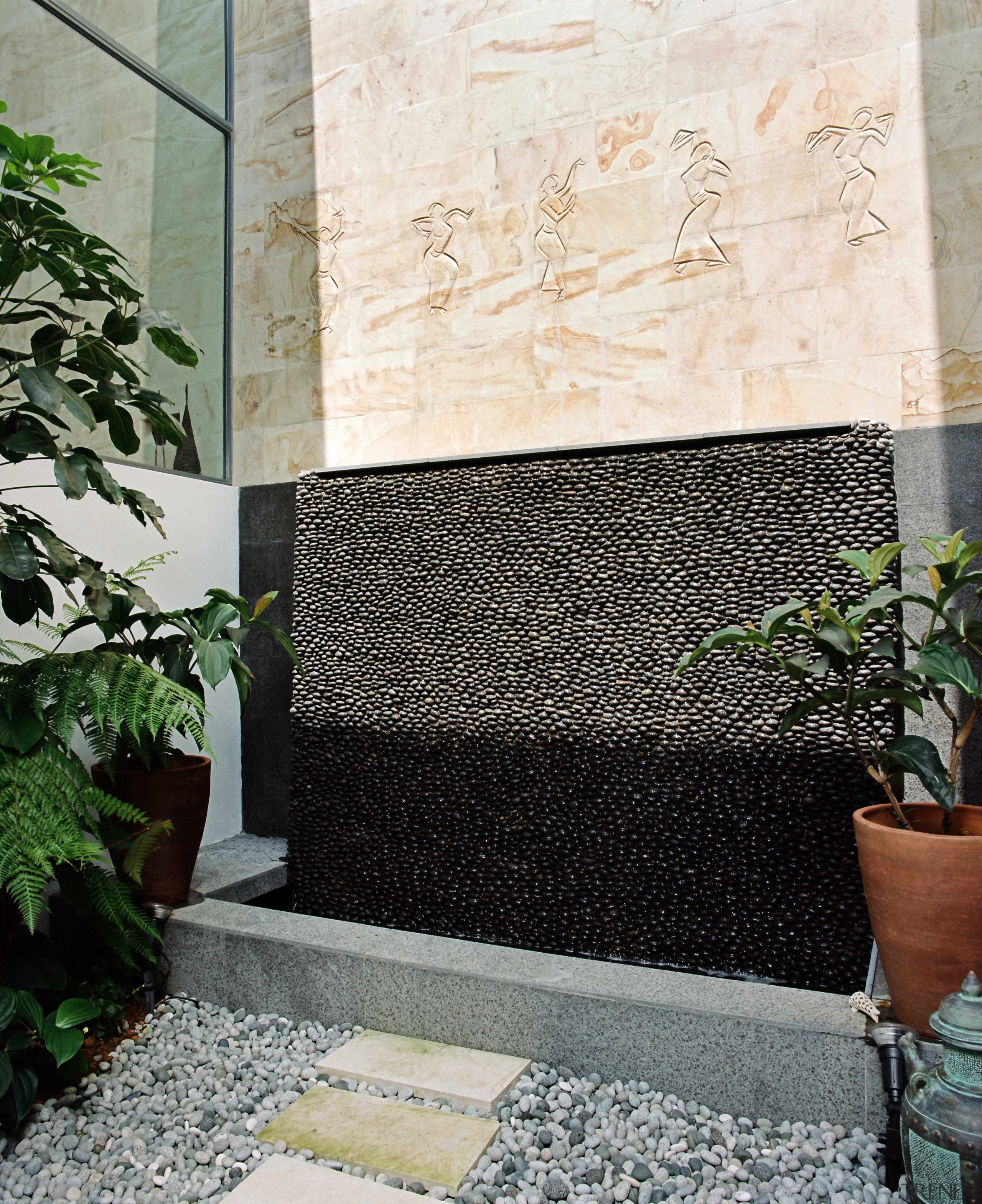 Image of the internal courtyard which features a architecture, interior design, wall, window, gray, black, white