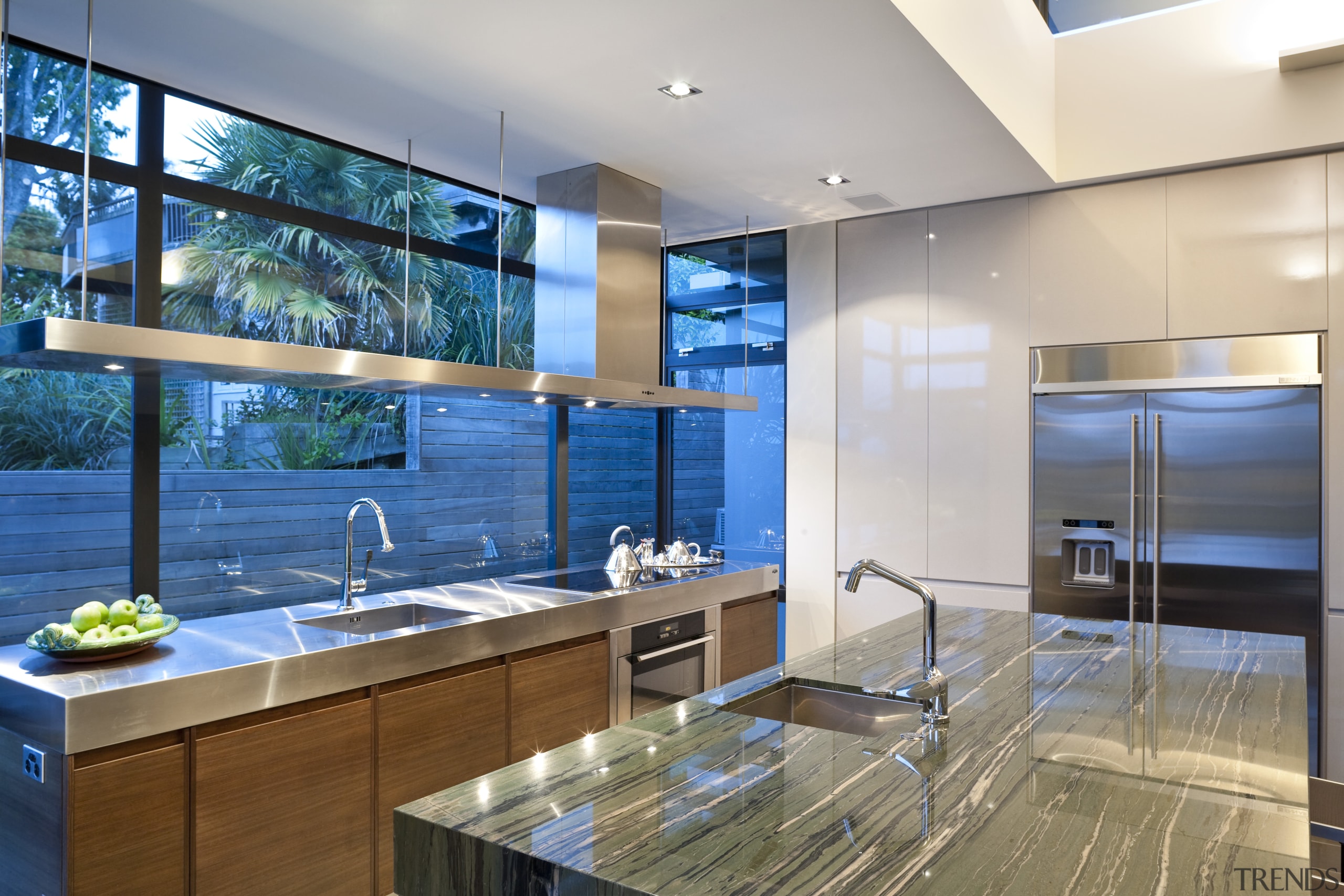 View of kitchen featuring american walnut base cabinets, countertop, interior design, kitchen, real estate, gray