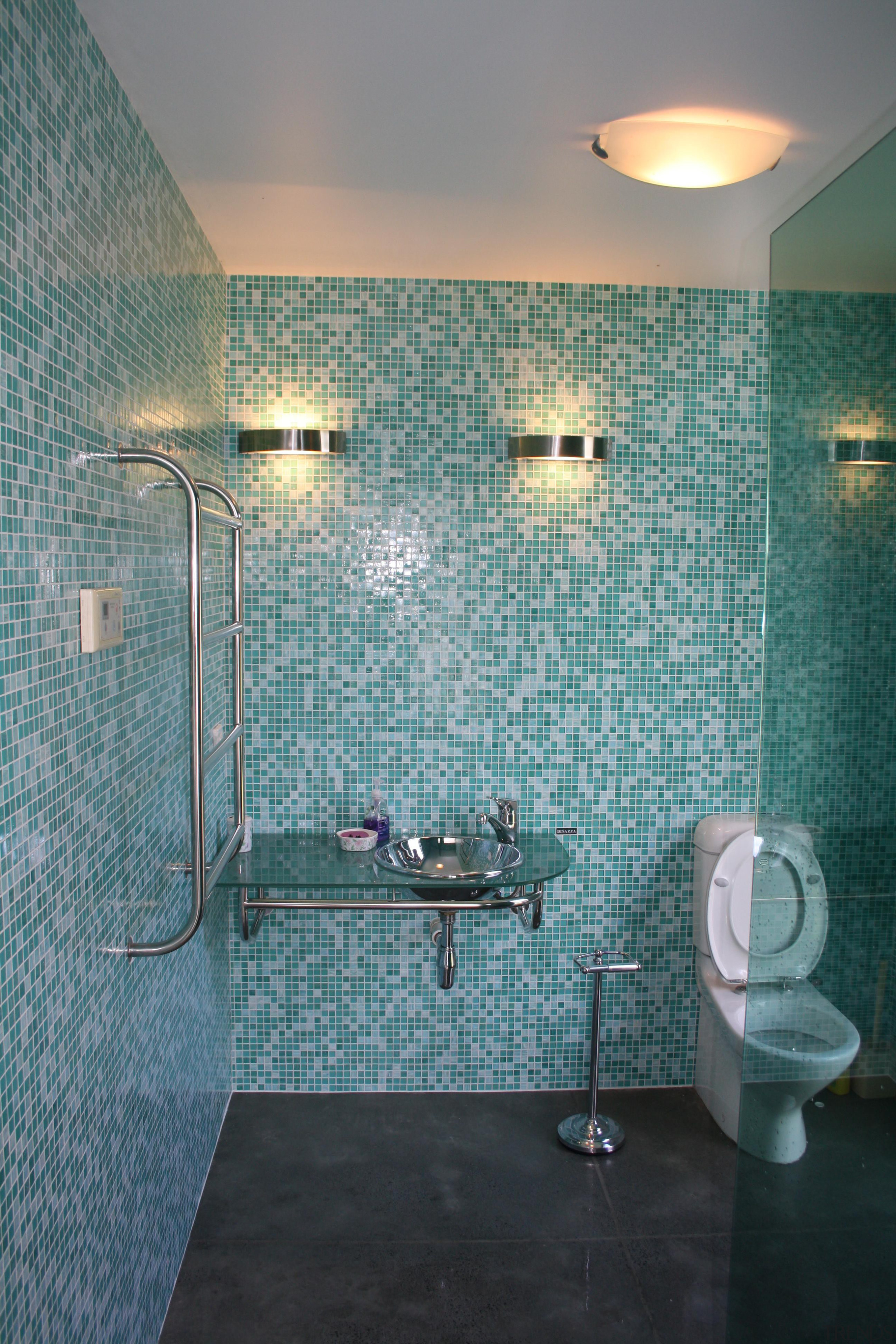Blend bathroom wall. - Bisazza Range - architecture architecture, bathroom, ceiling, floor, flooring, glass, interior design, room, tile, wall, gray, teal