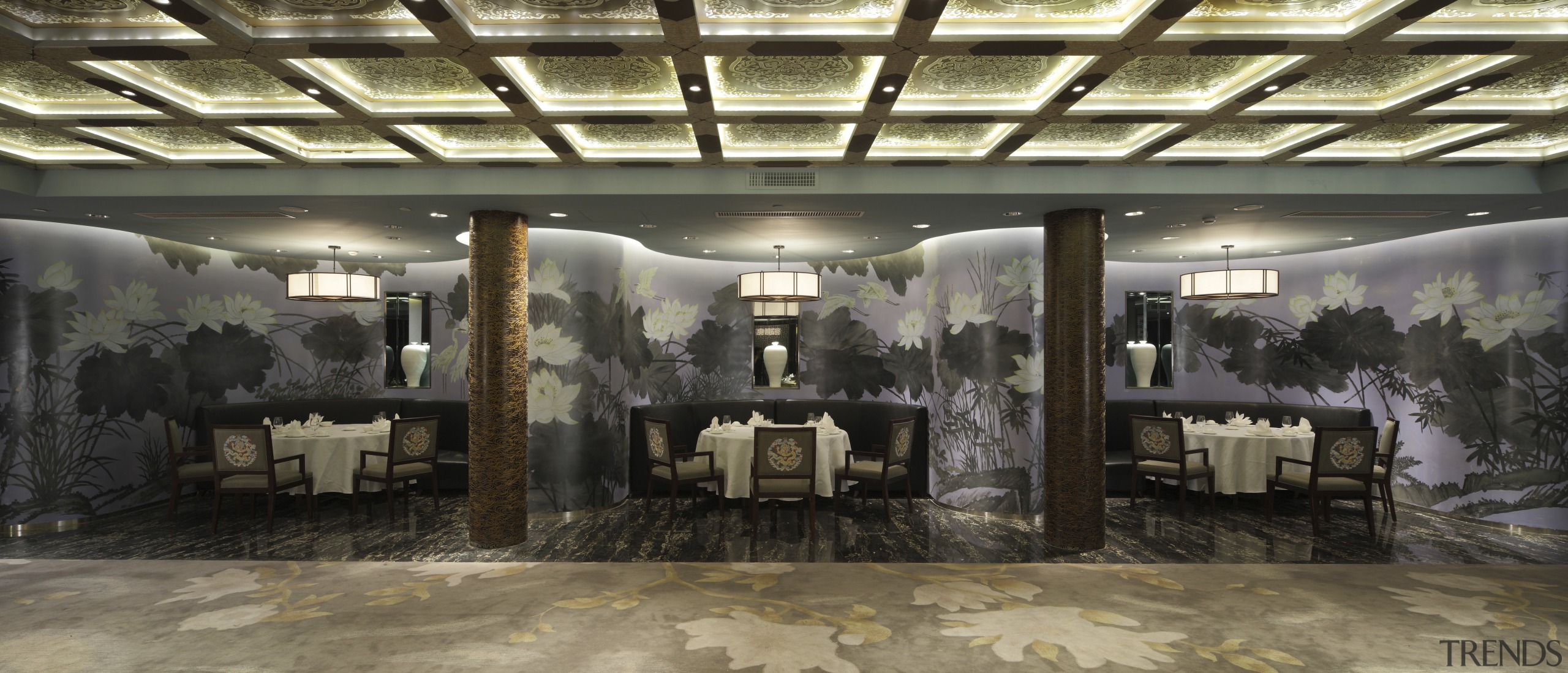 View of dining tables. - View of dining interior design, black