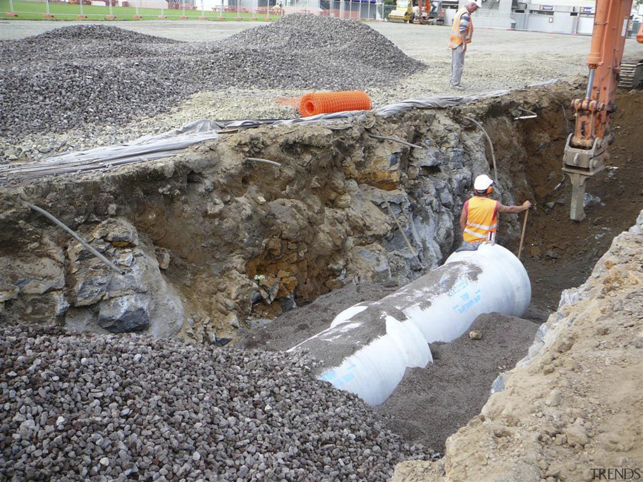 view of the construction of the newly upgraded construction, foundation, geological phenomenon, soil, gray