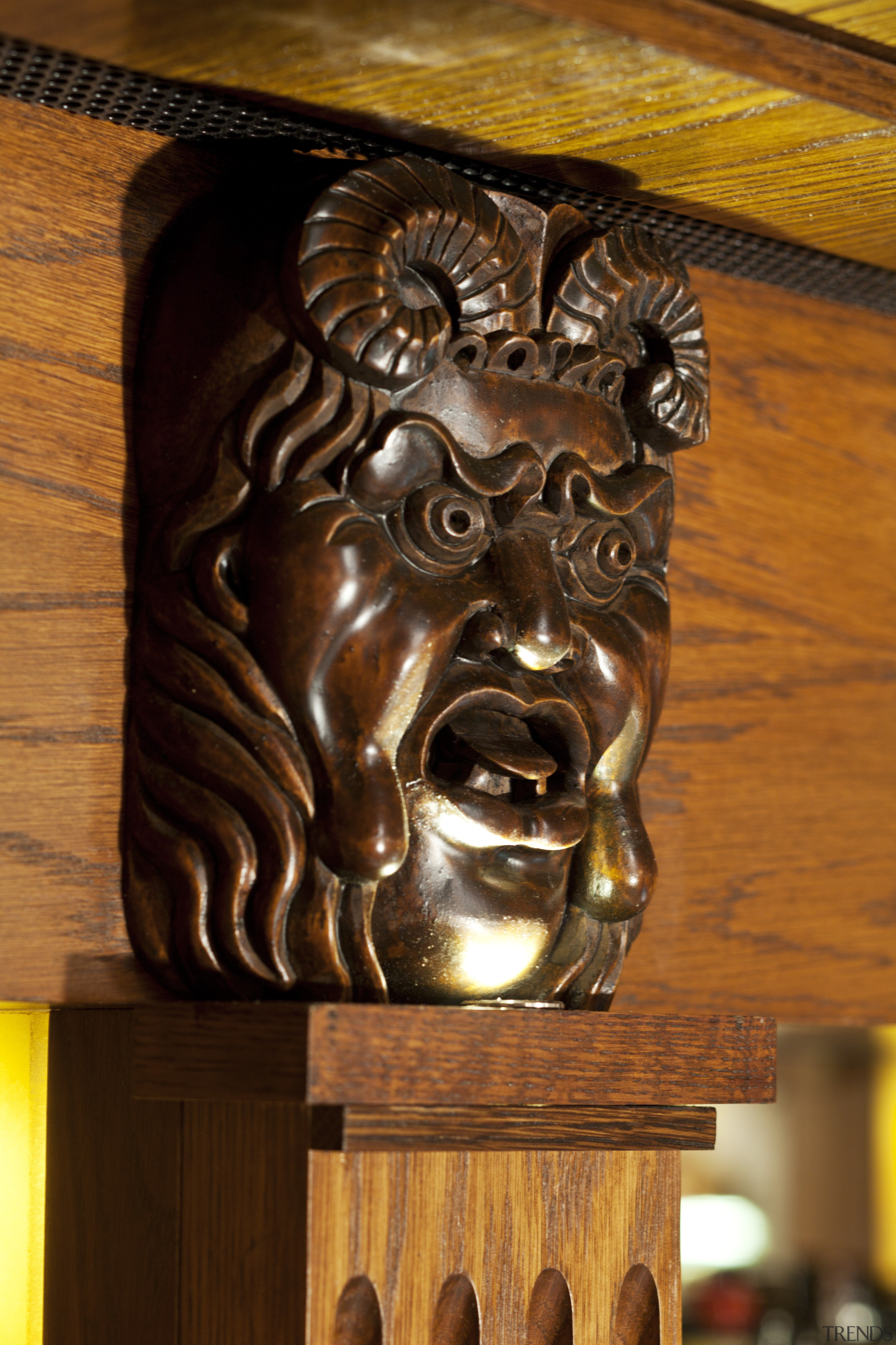 View of themed Sydney restaurant. - View of carving, sculpture, brown, red