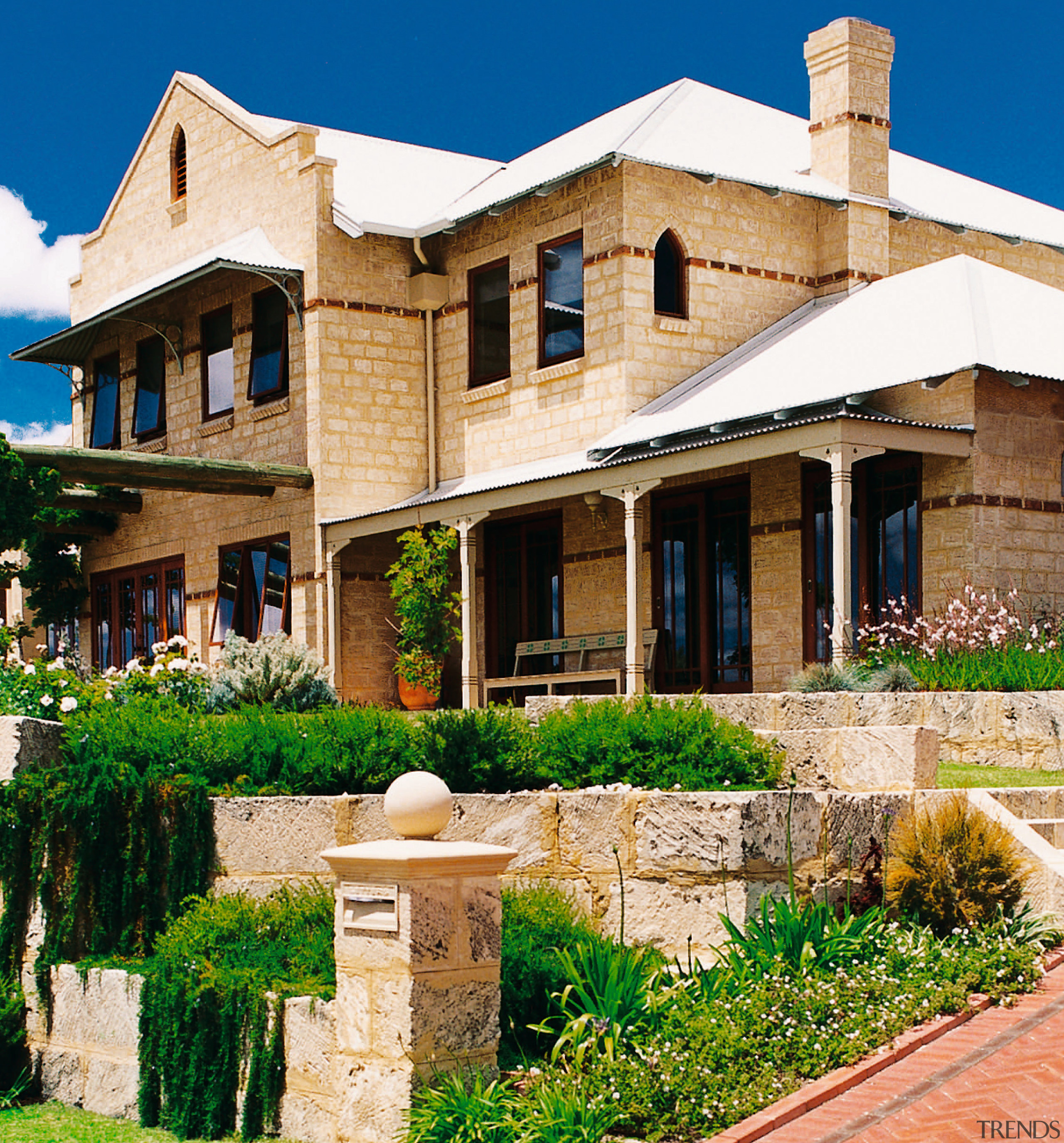 A view of some bricks from Midland Bricks. building, cottage, estate, facade, hacienda, home, house, mansion, neighbourhood, property, real estate, residential area, villa, window