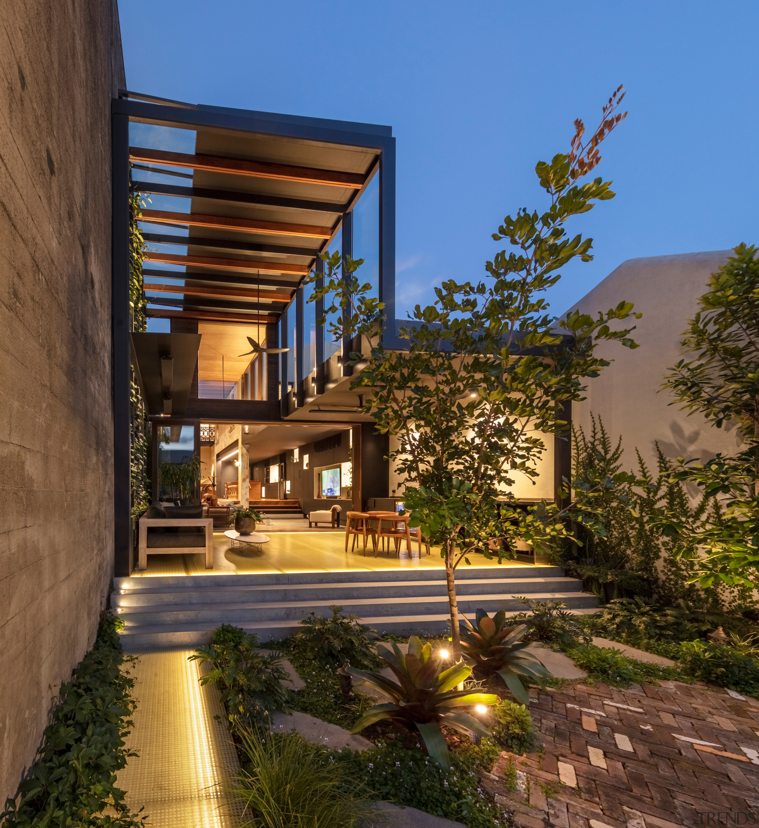 The garden and rear of the home at 