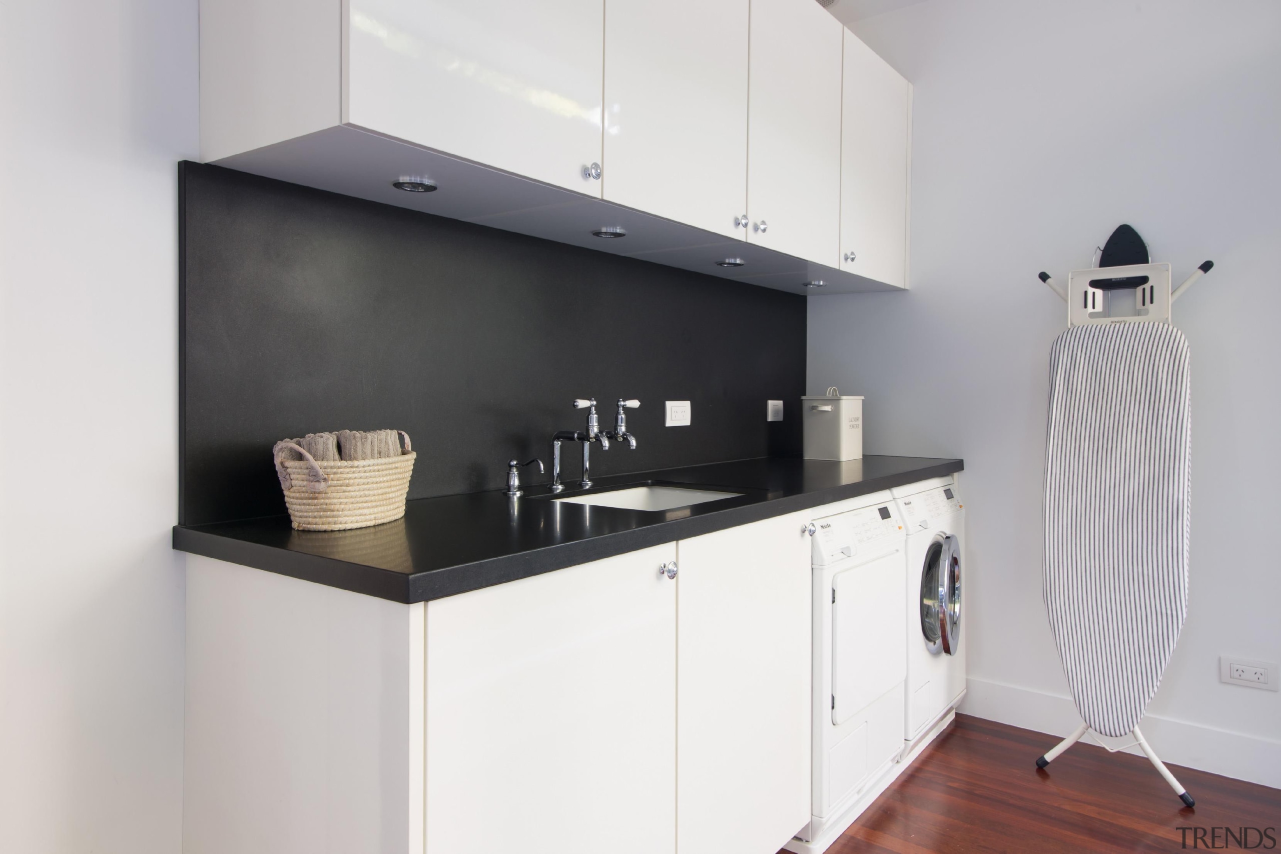 Contemporary technology is combined with timeless aesthetics and countertop, home appliance, interior design, kitchen, product design, property, room, white, gray