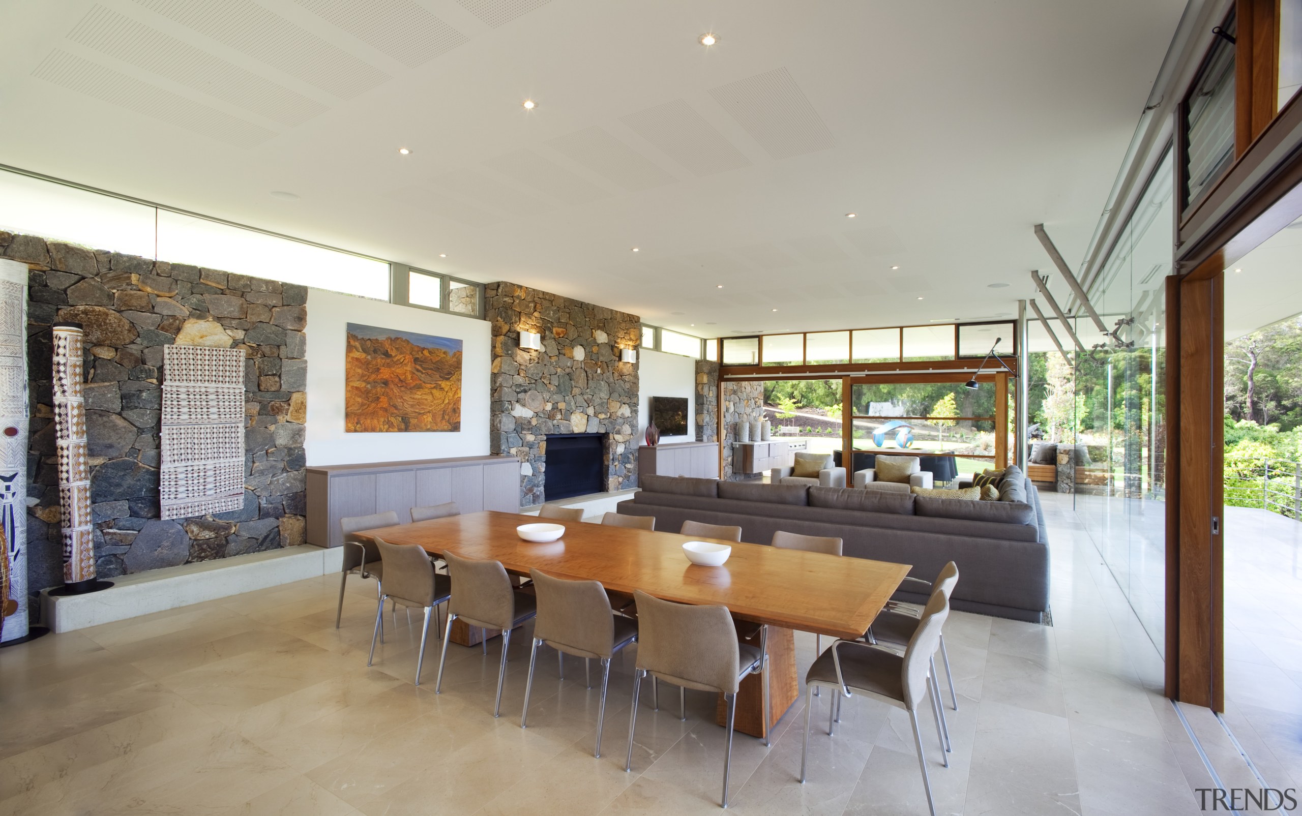 This house was designed by Tim Wright AIA ceiling, dining room, house, interior design, living room, real estate, gray