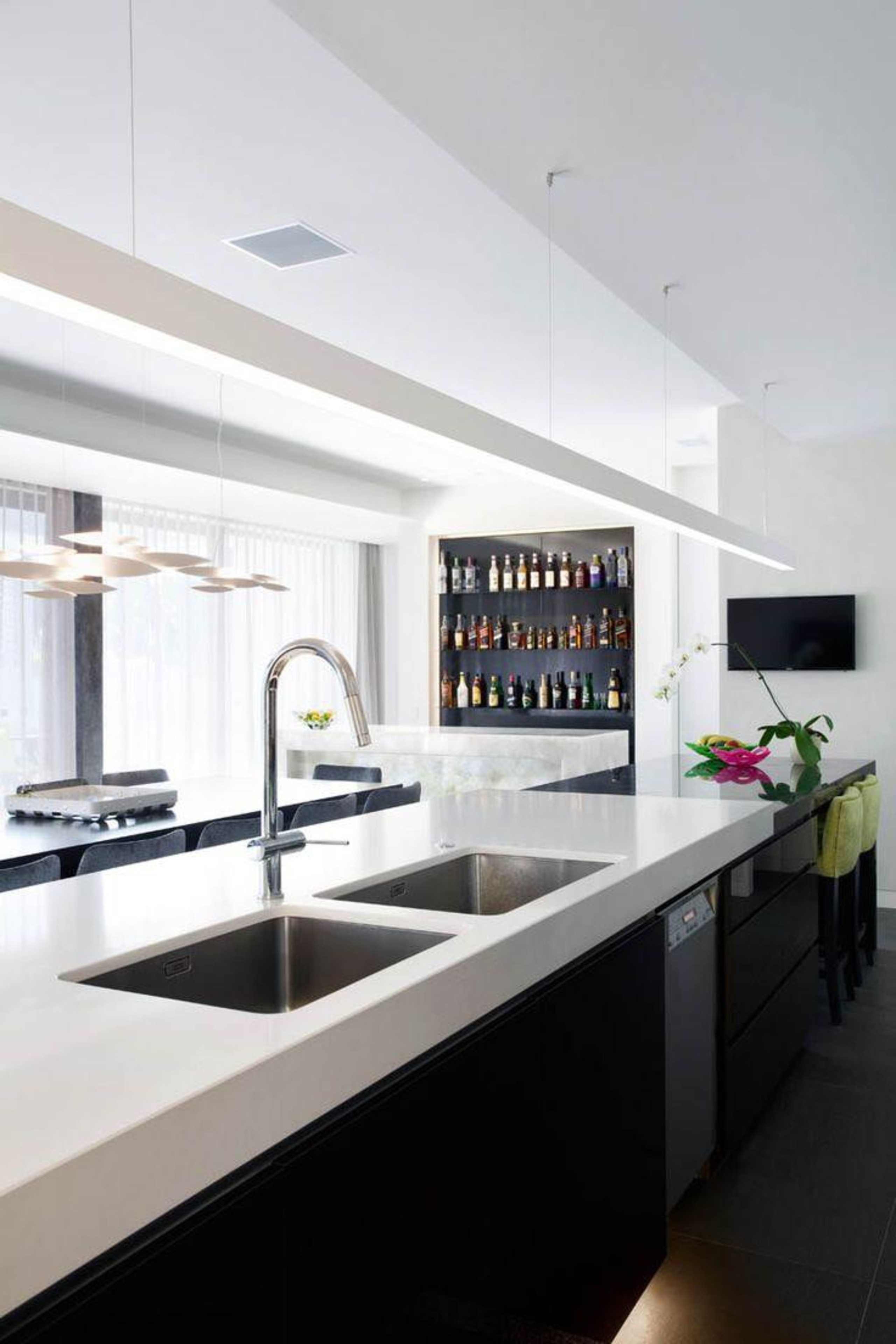 Touch Wood Cabinetry - Snow™ - countertop | countertop, interior design, kitchen, product design, white, black