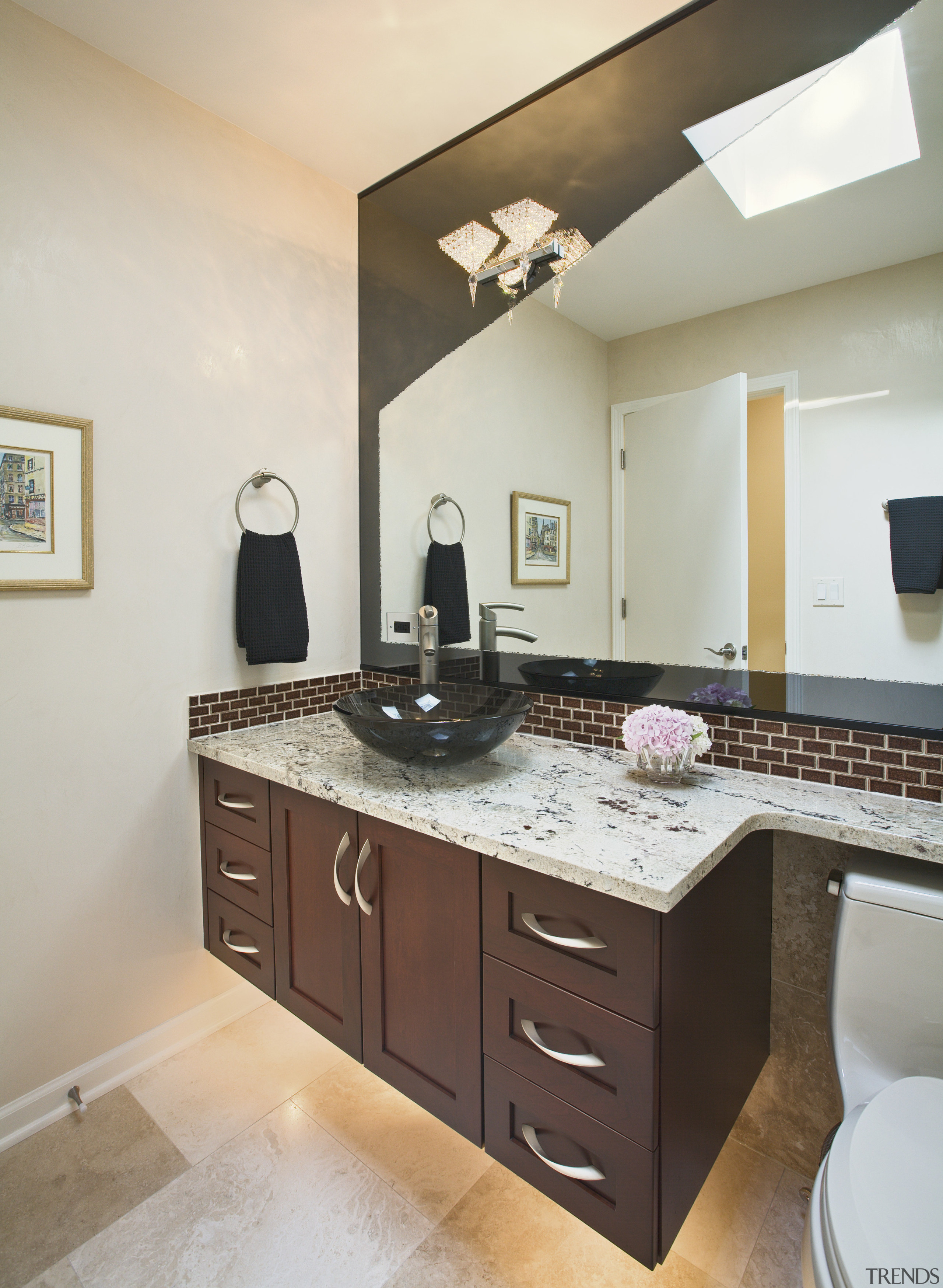 Image of newly remodelled bathroom by NKBA Chicago. bathroom, bathroom accessory, bathroom cabinet, cabinetry, countertop, floor, home, interior design, kitchen, property, real estate, room, sink, gray