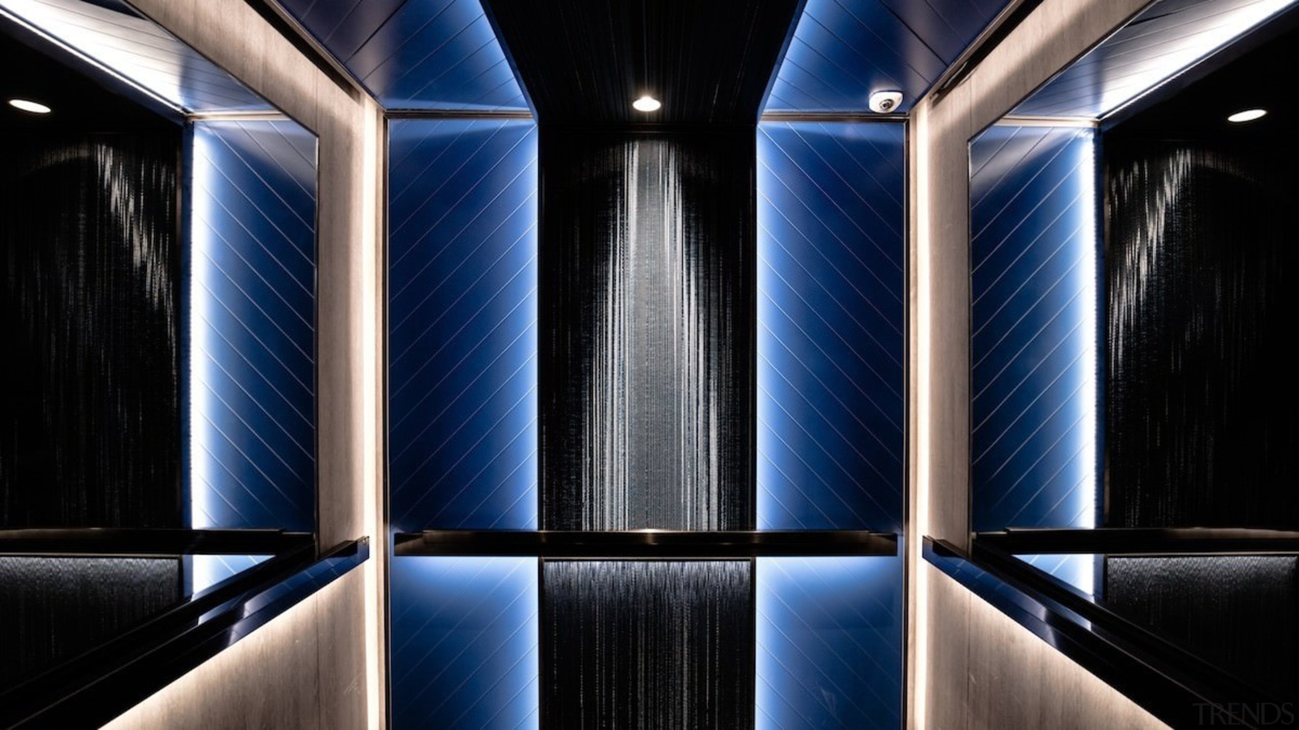 It's a true celebration of Art Deco - architecture, light, lighting, symmetry, black, blue