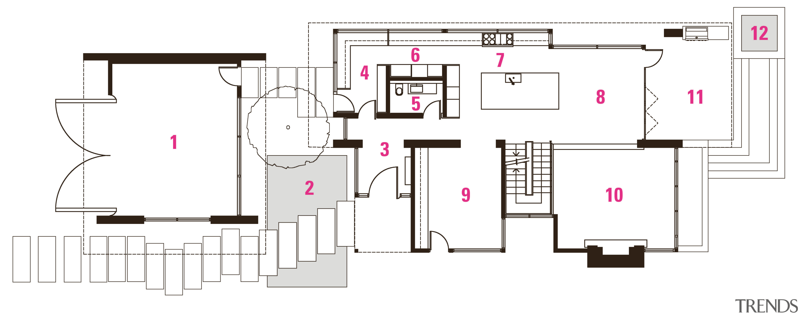 Main floor plan of new home by architect architecture, area, design, floor plan, home, house, line, plan, product, product design, purple, structure, white