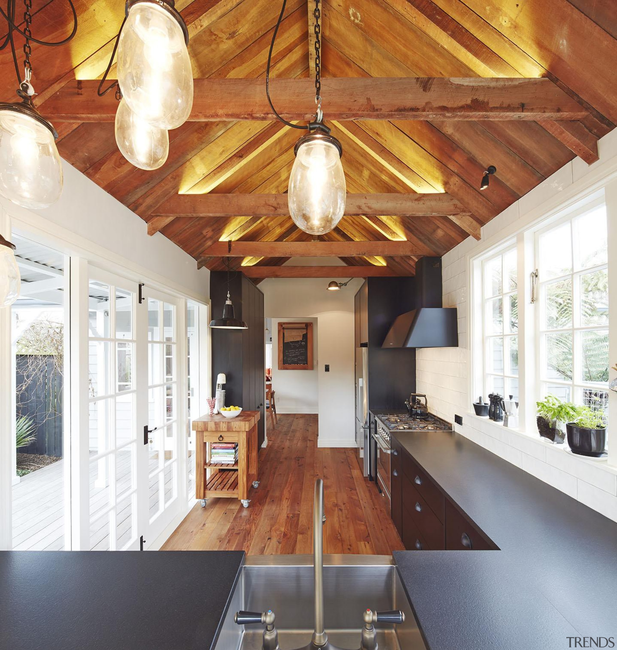 Winner – People’s Choice Award - Ingrid Geldof beam, ceiling, countertop, daylighting, home, interior design, kitchen, property, real estate, room, white, brown