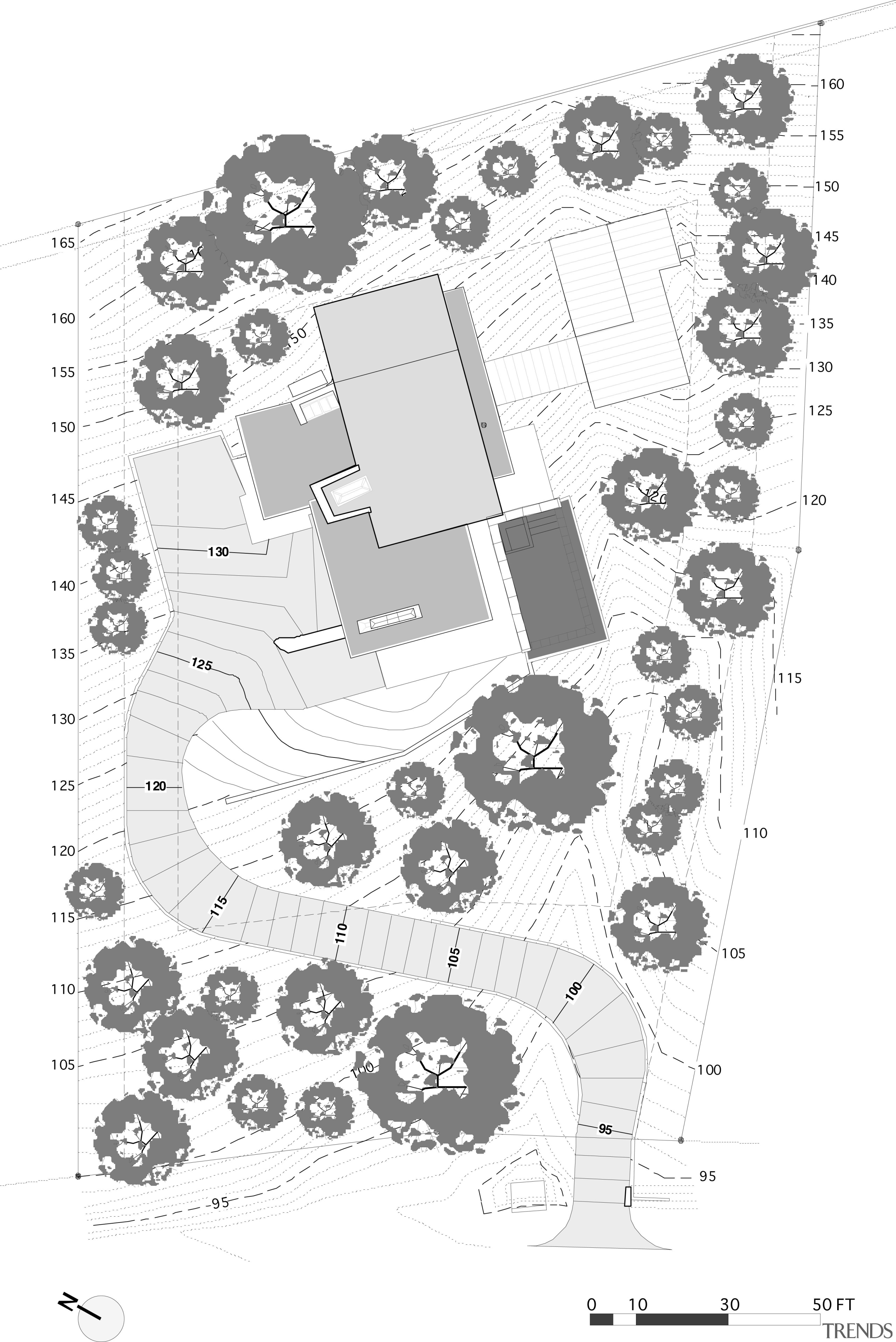 Contemporary home features unique design &amp; architecture area, black and white, design, diagram, font, line, map, monochrome, pattern, product design, text, white