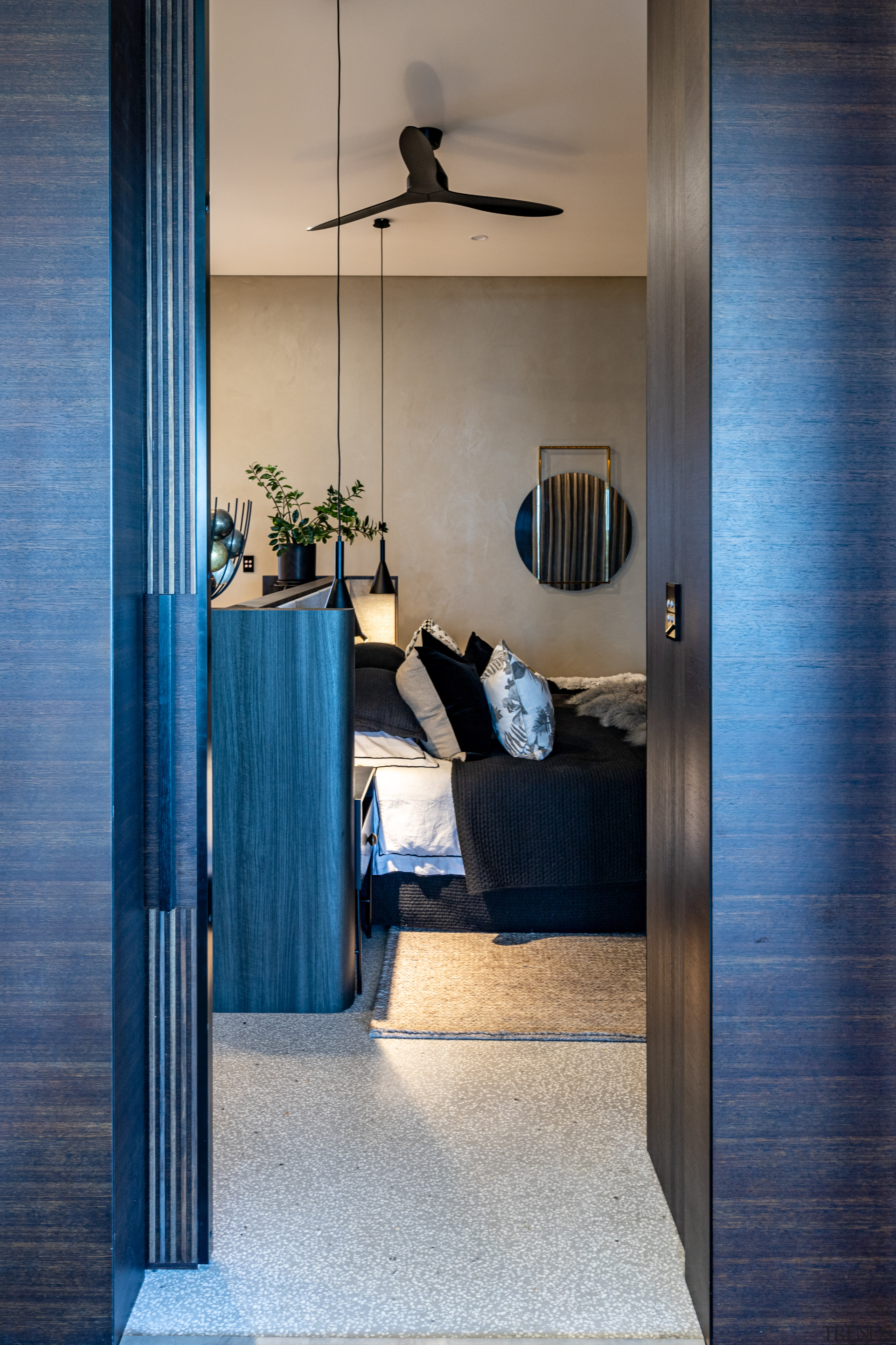 The new timber door that provides entry to 