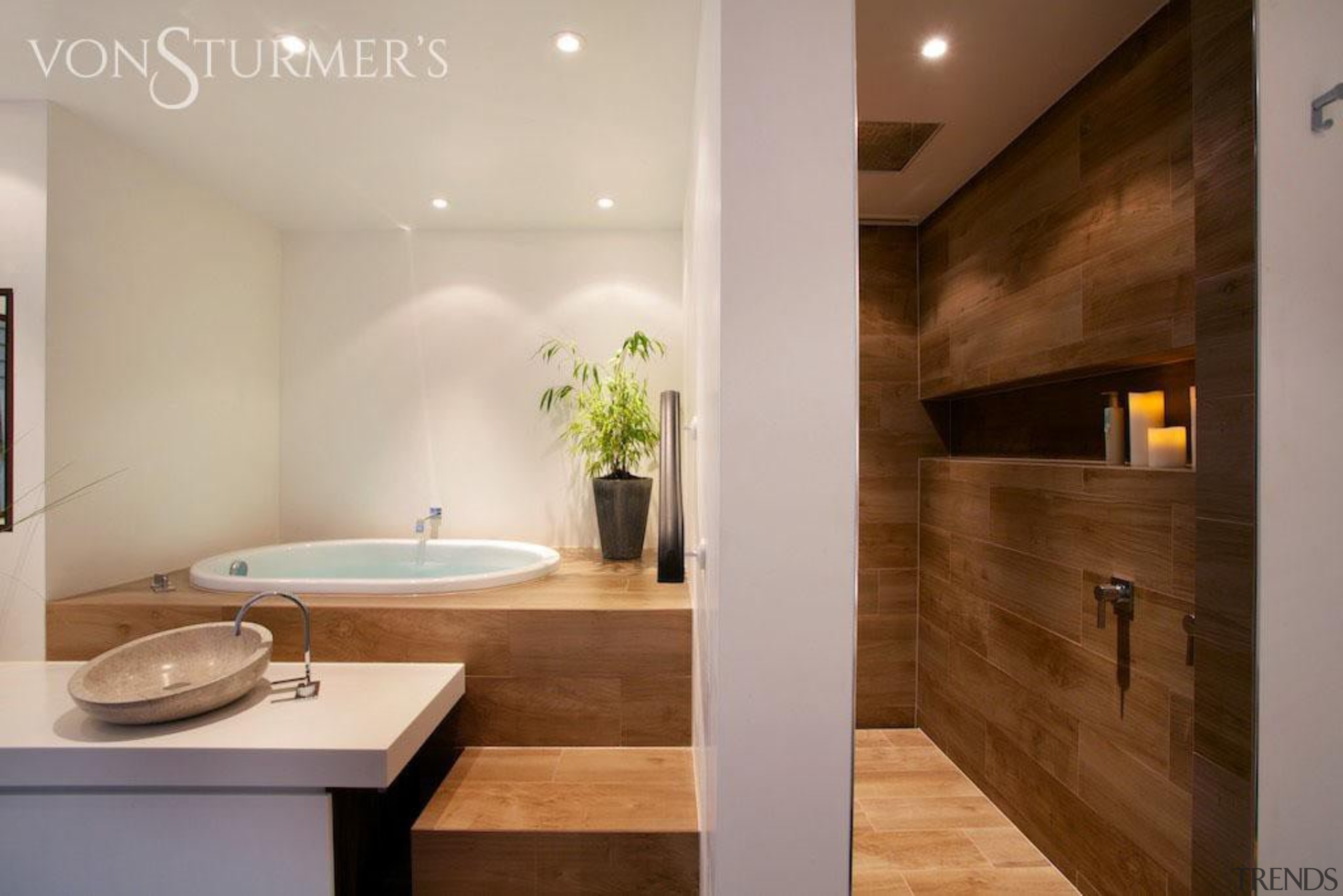 Etic wood look tiles - Etic wood look architecture, bathroom, ceiling, countertop, floor, flooring, home, interior design, property, real estate, room, sink, gray, brown