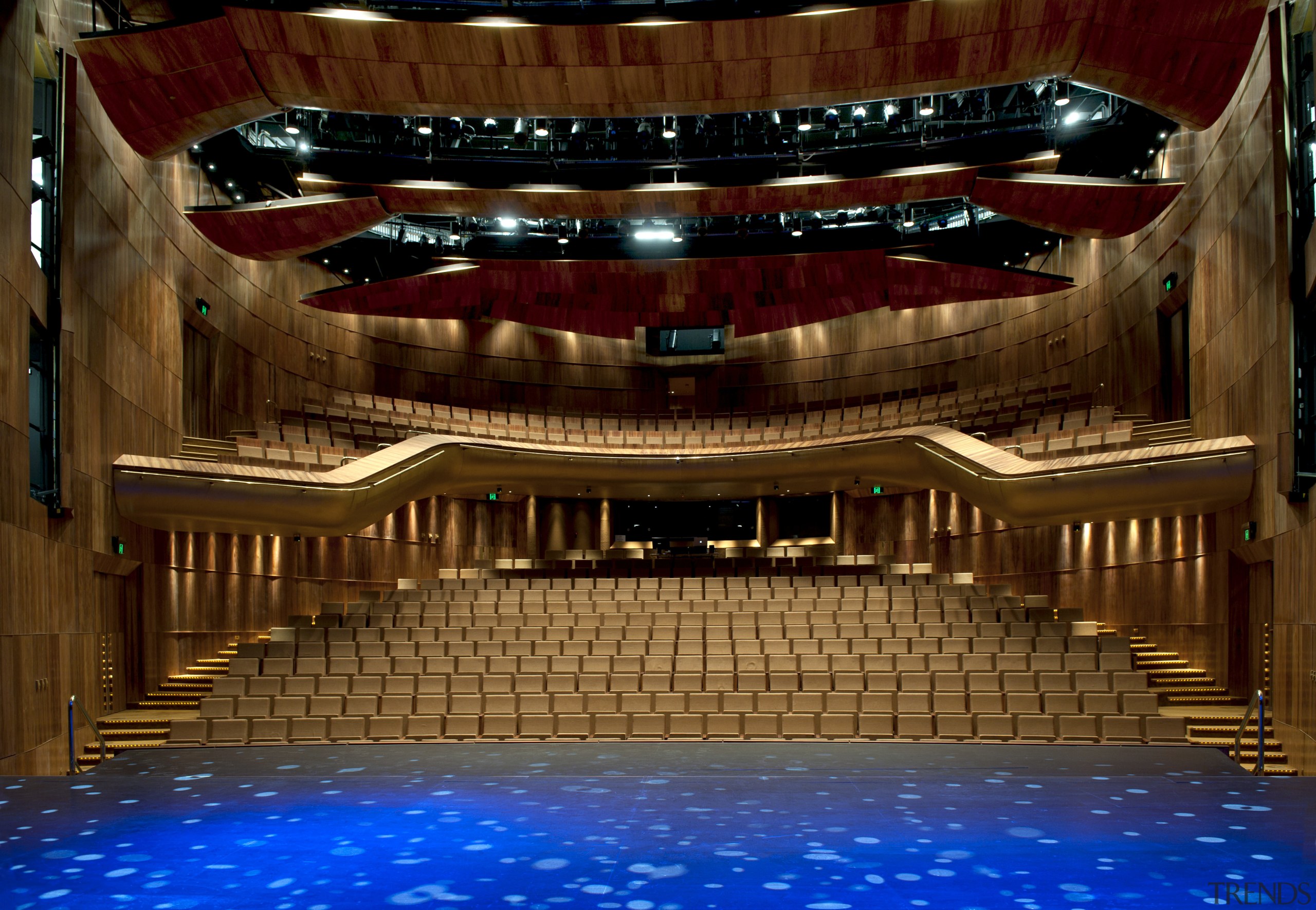 This is the Perth State Theatre, designed by auditorium, concert hall, musical instrument accessory, opera house, performing arts center, stage, theatre, brown, red