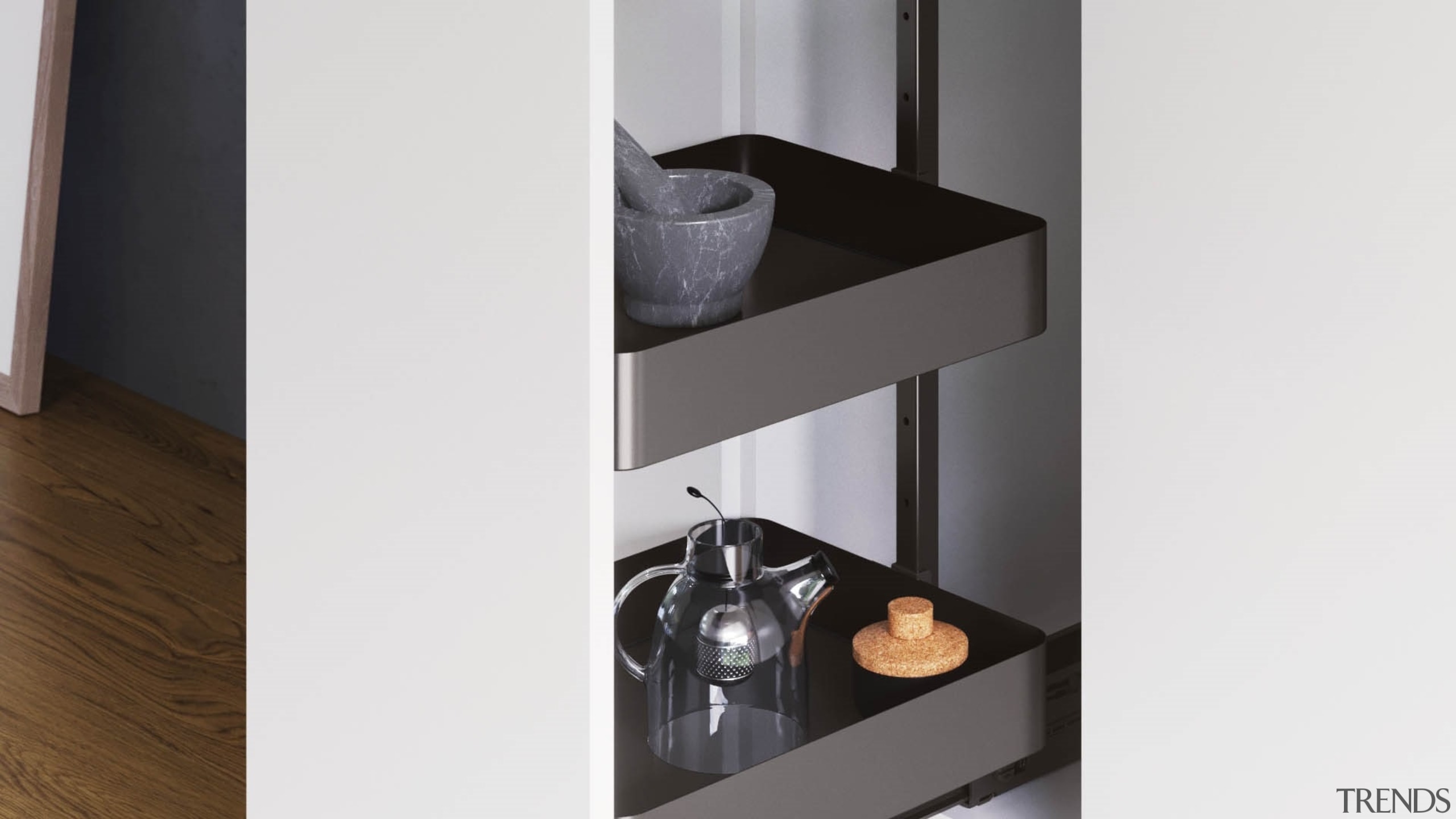 Vauth Sagel VS TAL Larder Pull Out Pantry drawer, furniture, shelf, table, tap, white