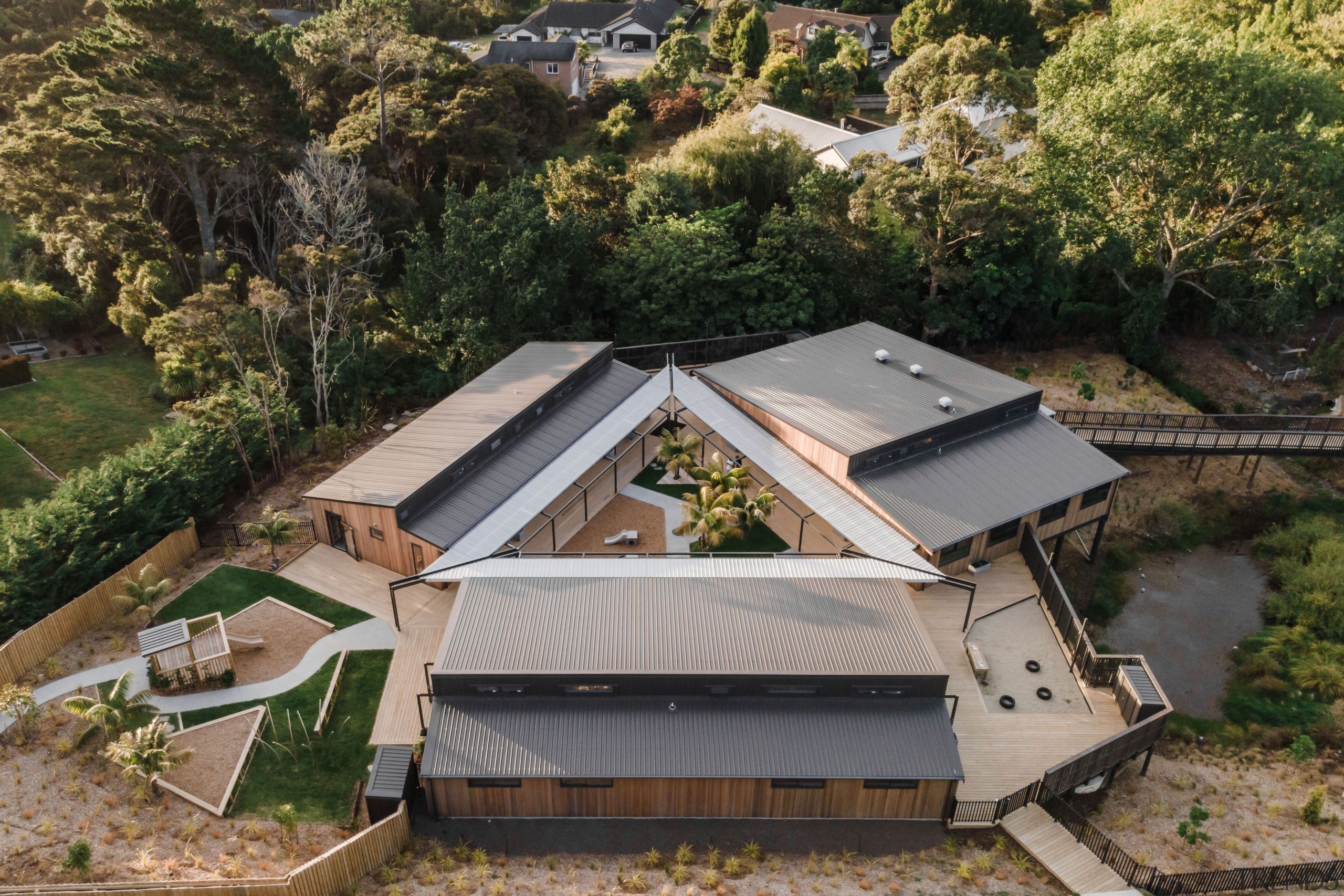 The ECEC's three pods are arranged to form 