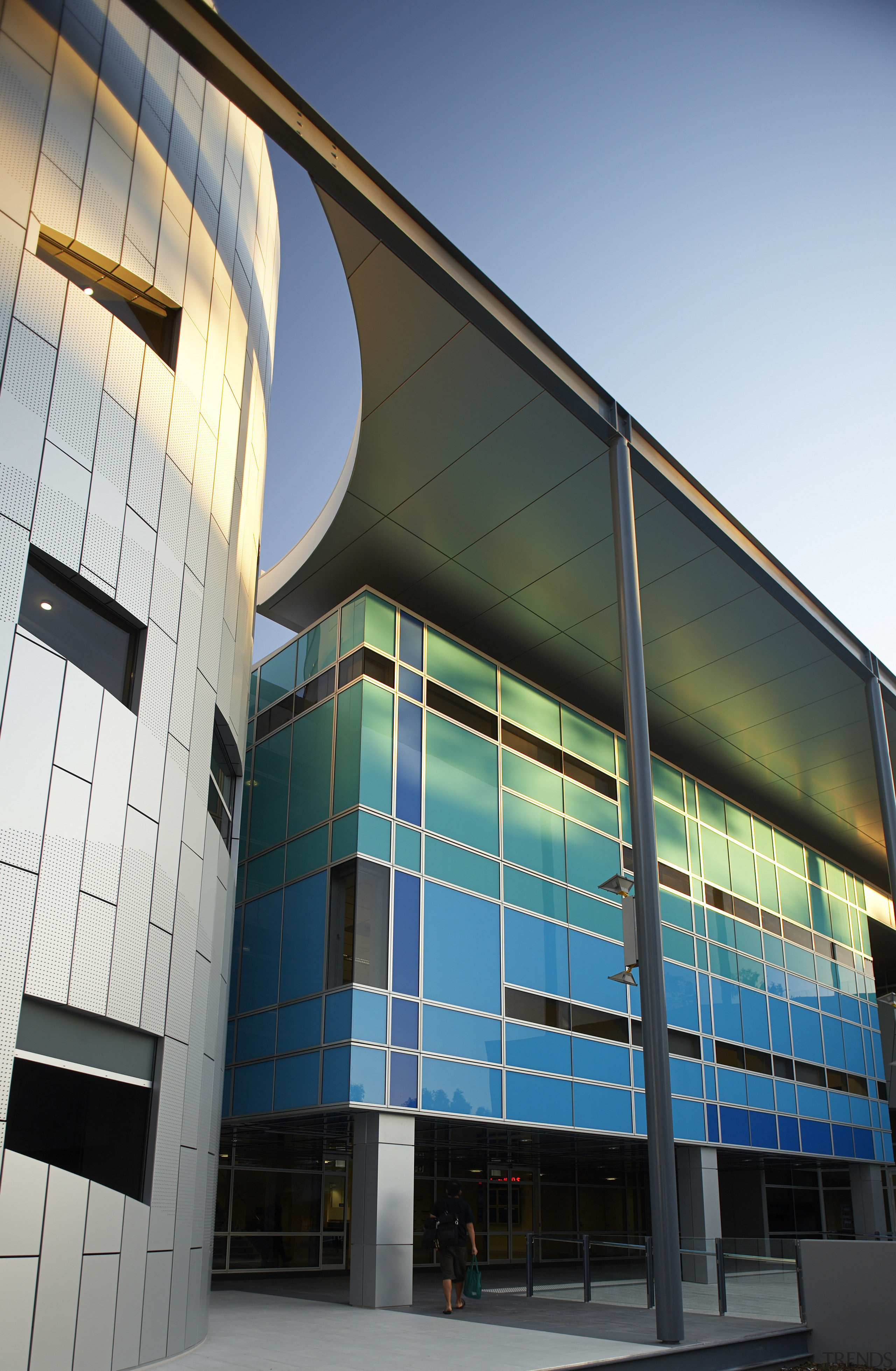View of the new University of Western Australia's architecture, building, commercial building, corporate headquarters, daylighting, daytime, facade, glass, headquarters, line, metropolitan area, sky, structure, window, black
