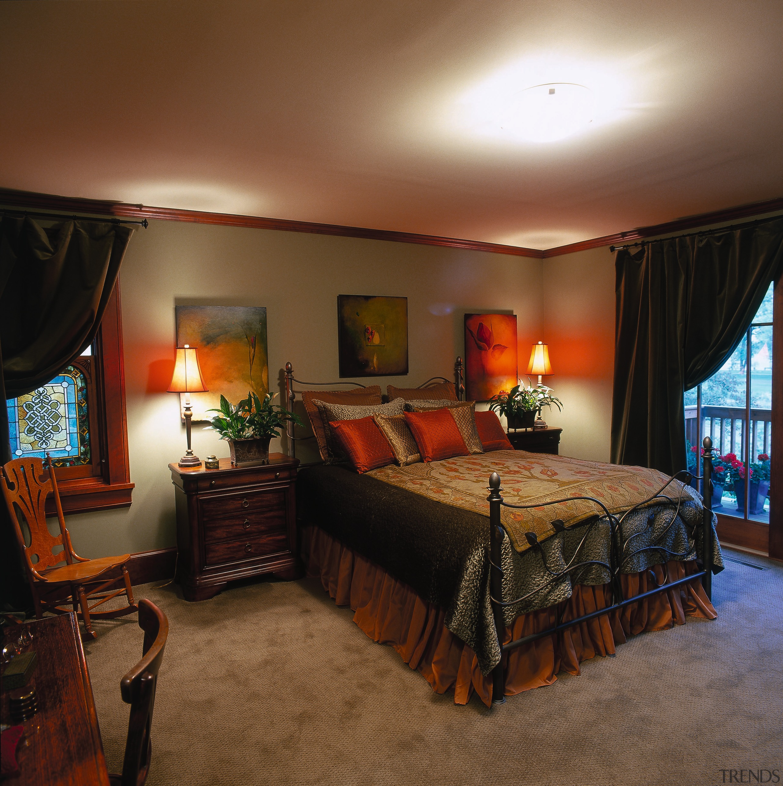 View of the bedroom - View of the bedroom, ceiling, home, interior design, real estate, room, suite, brown