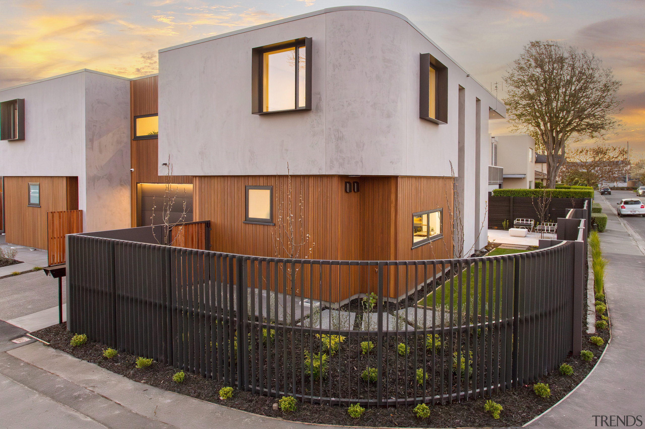 Given the corner site location, the design offers 