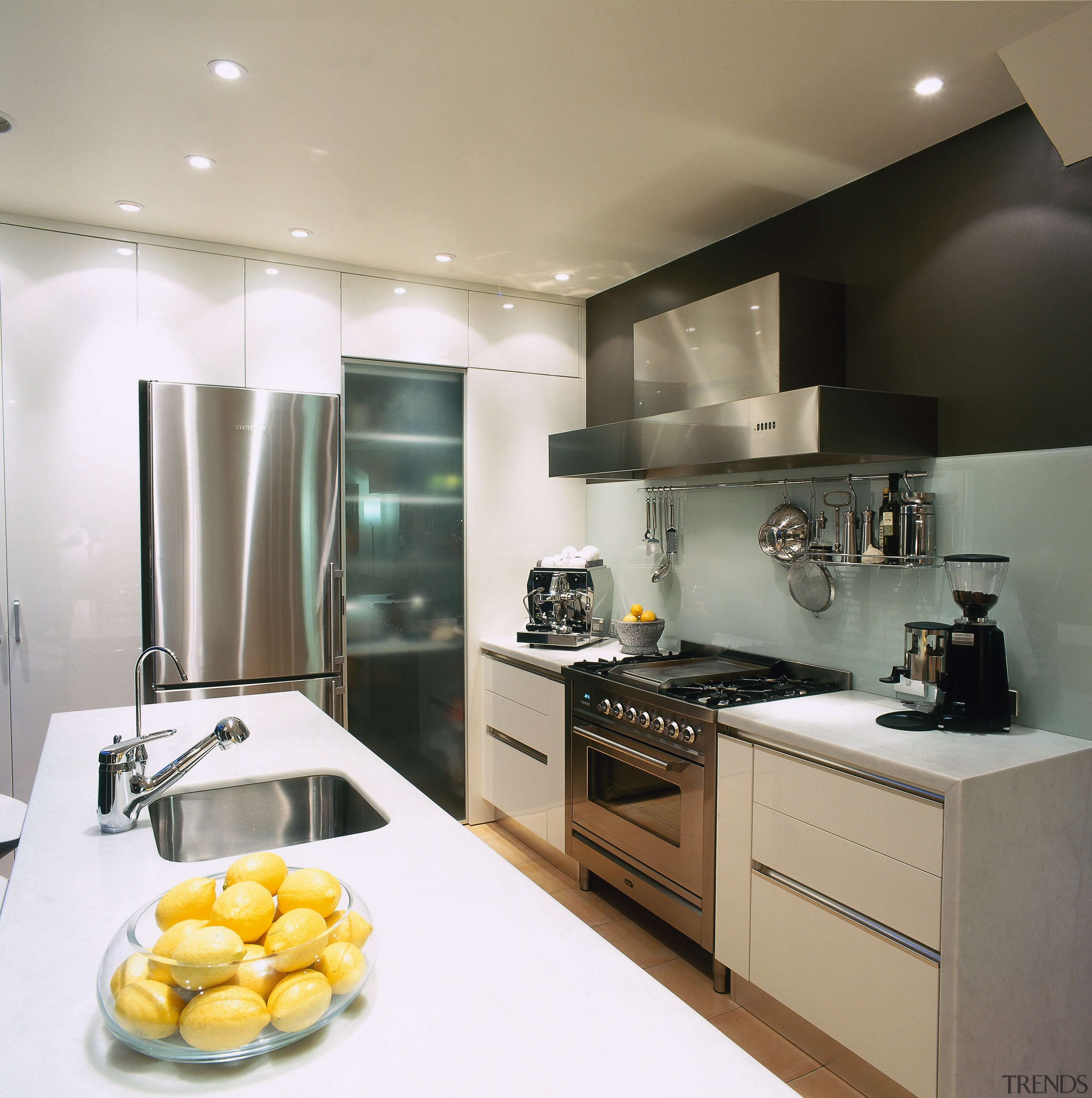 view of the kitchen benchtop and cooking area, countertop, cuisine classique, interior design, kitchen, gray