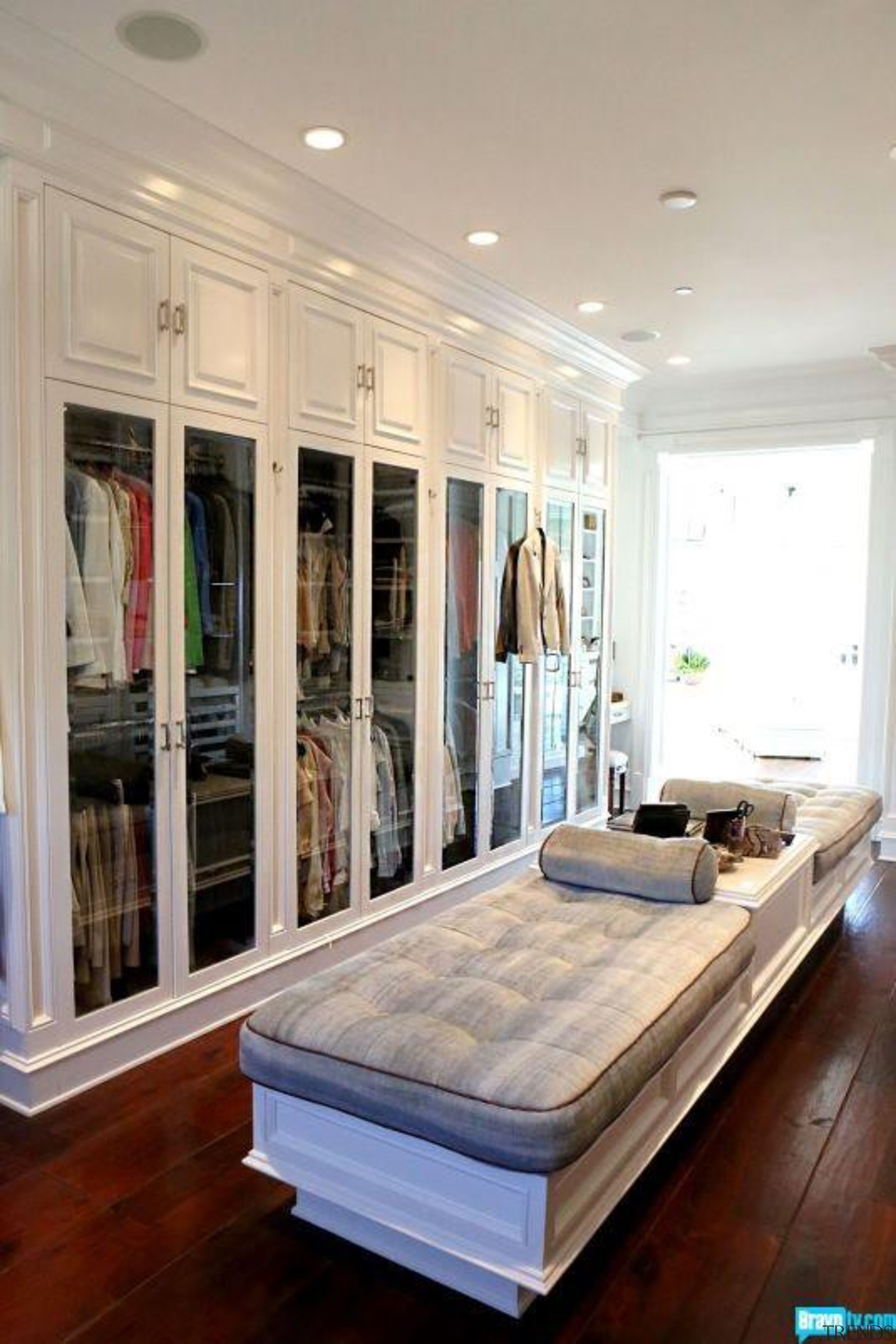 WALK IN CLOSET - Closet - walk in ceiling, floor, flooring, furniture, interior design, living room, room, wall, window, gray