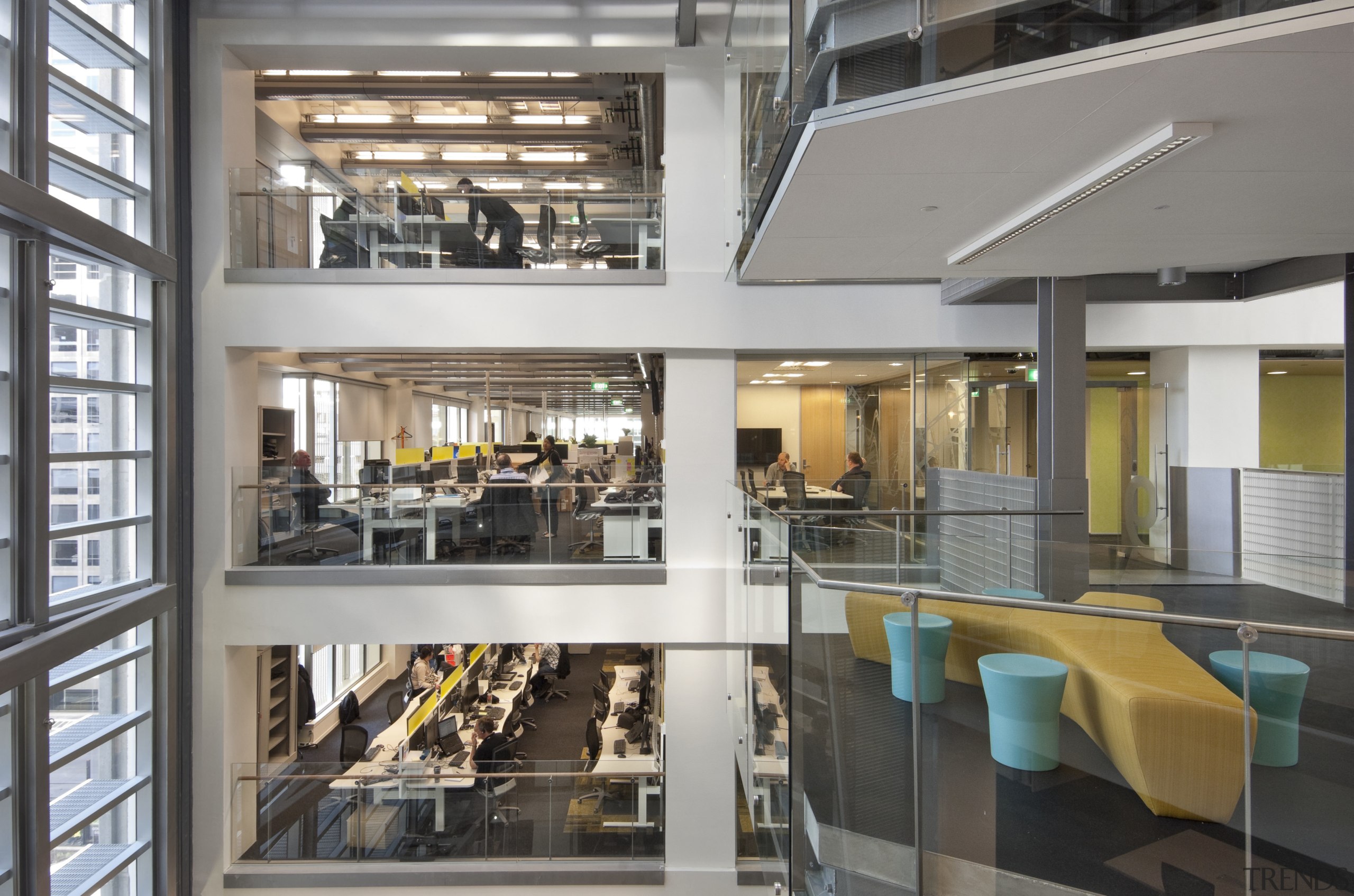 Here is a view of the new Telecom interior design, gray