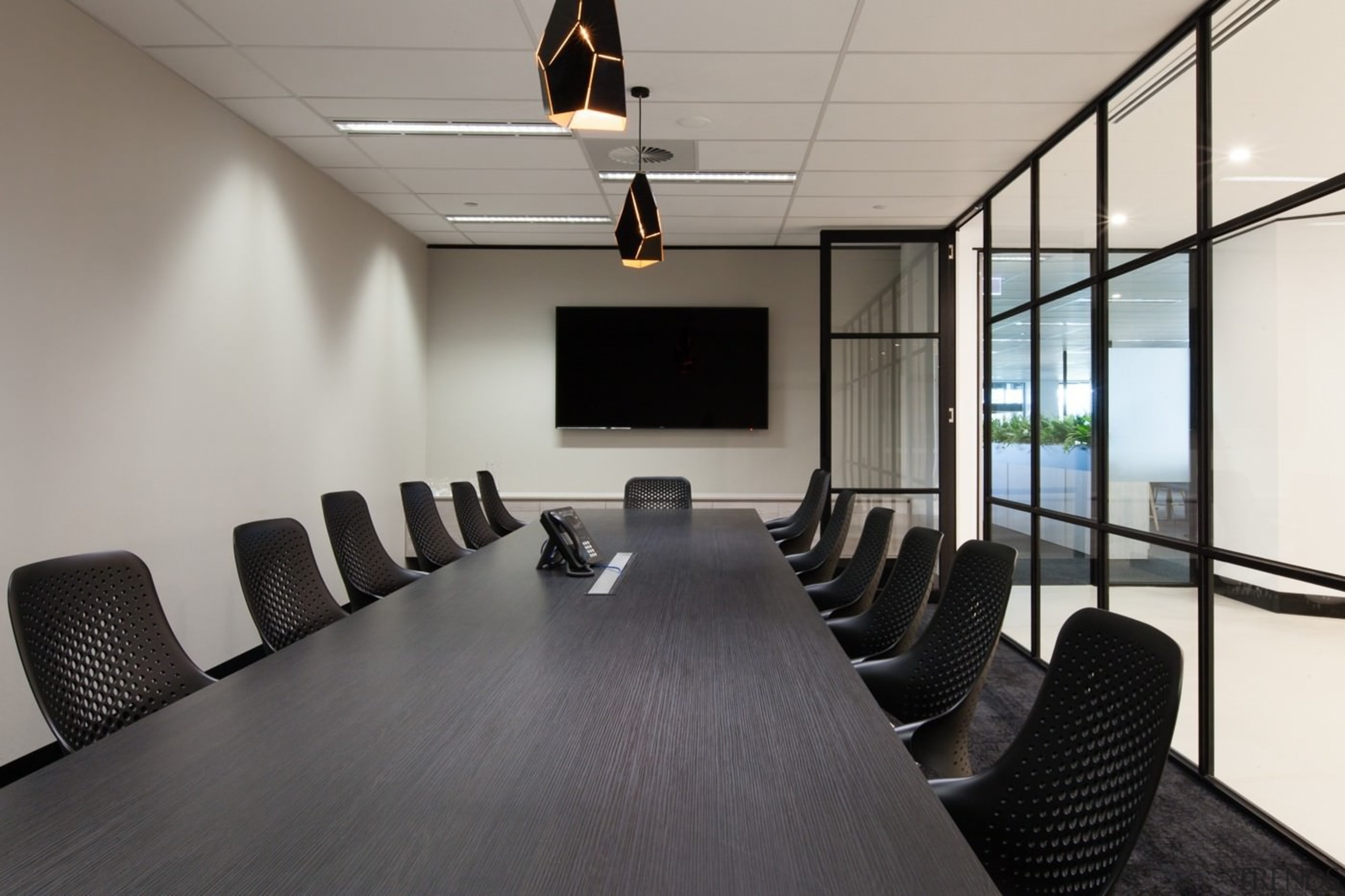 Austbrokers Countrywide – New office designed by A1 conference hall, flooring, interior design, office, table, gray, black