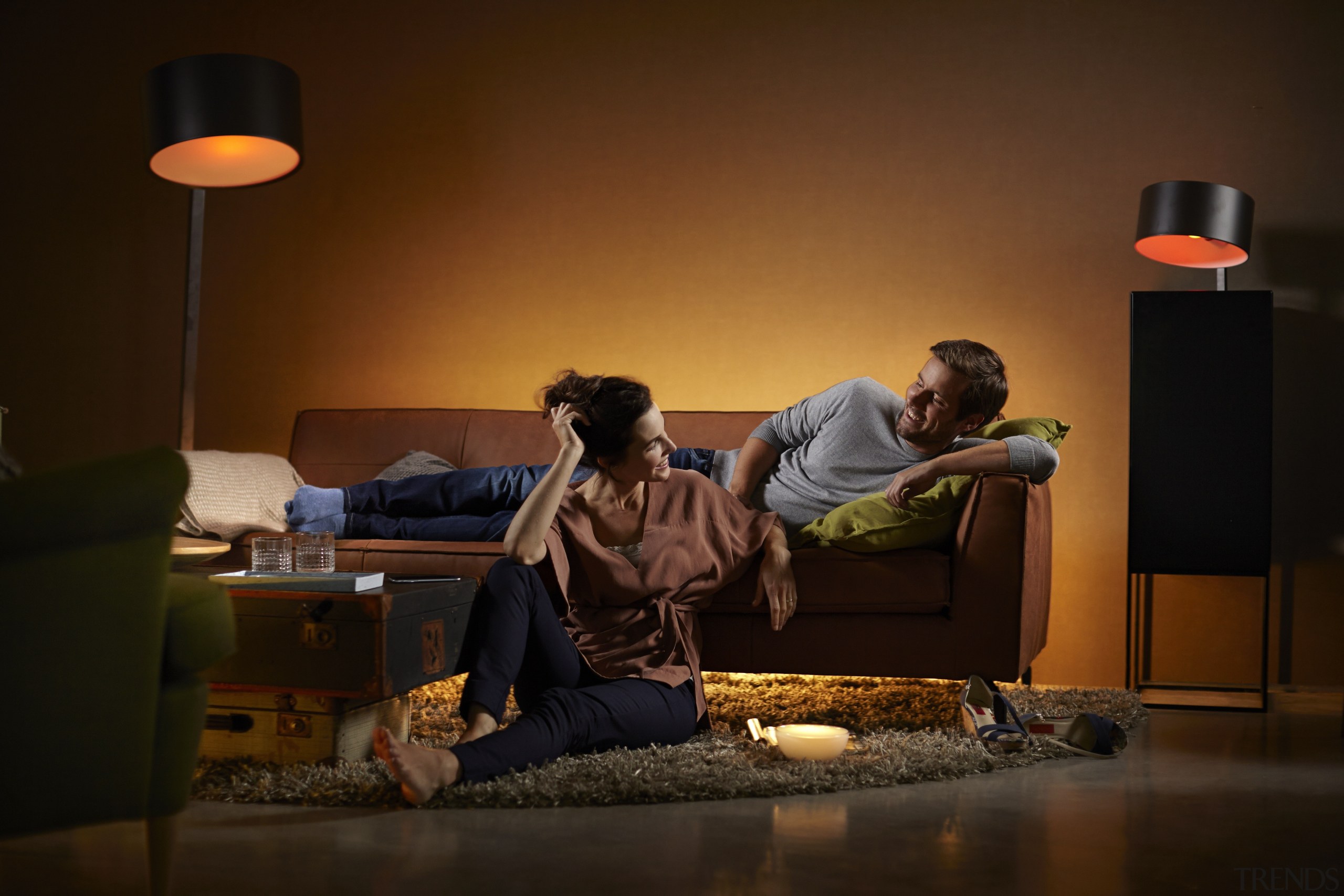 Philips Hue 05 - Philips Hue 05 - furniture, lighting, sitting, table, brown