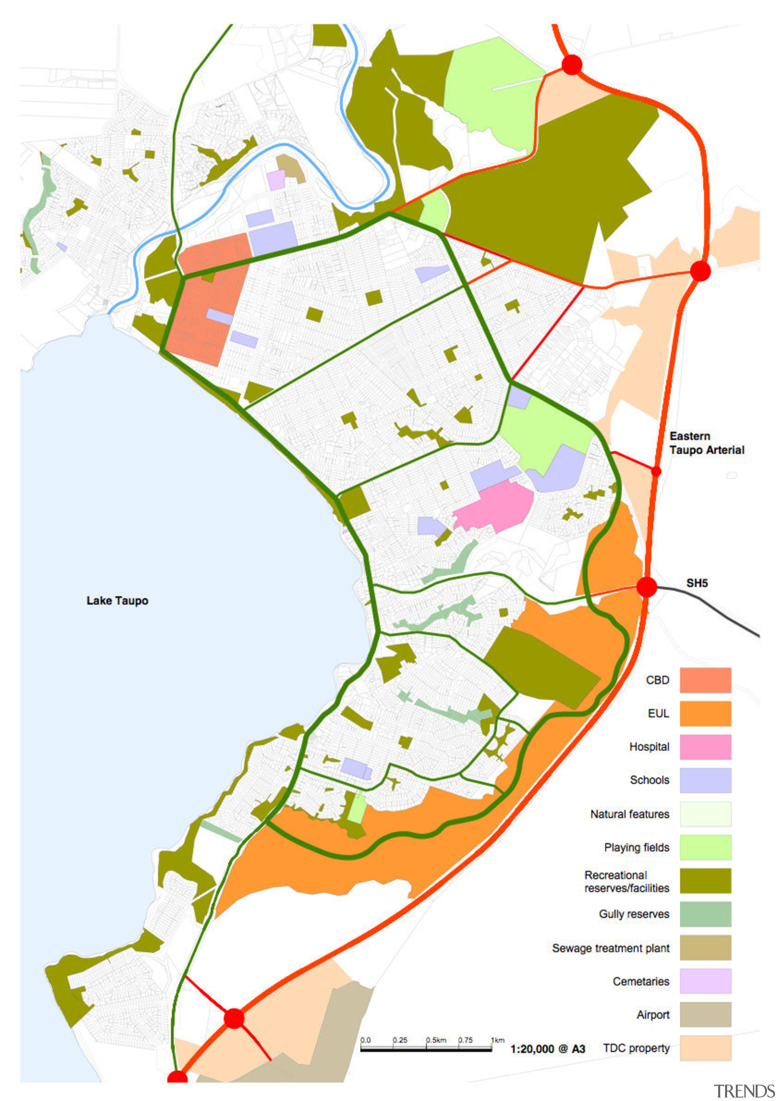 View of architectural plans for the Tahuna Ridge area, line, map, white