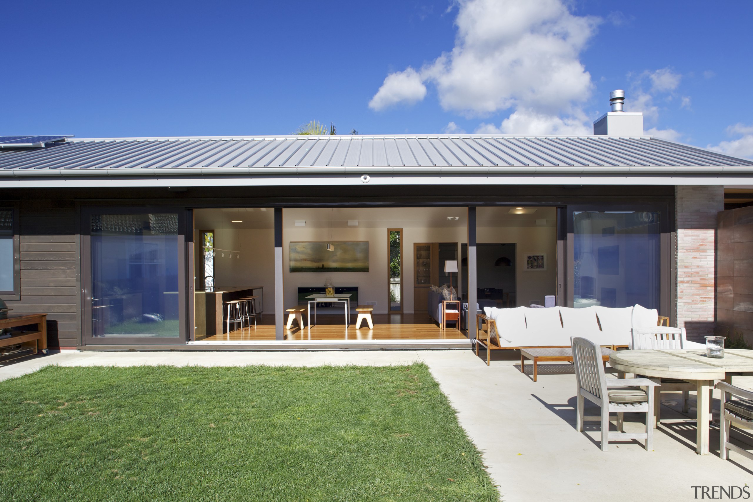 Airtight solution  the first vertified passive house estate, facade, home, house, property, real estate, roof, window, blue