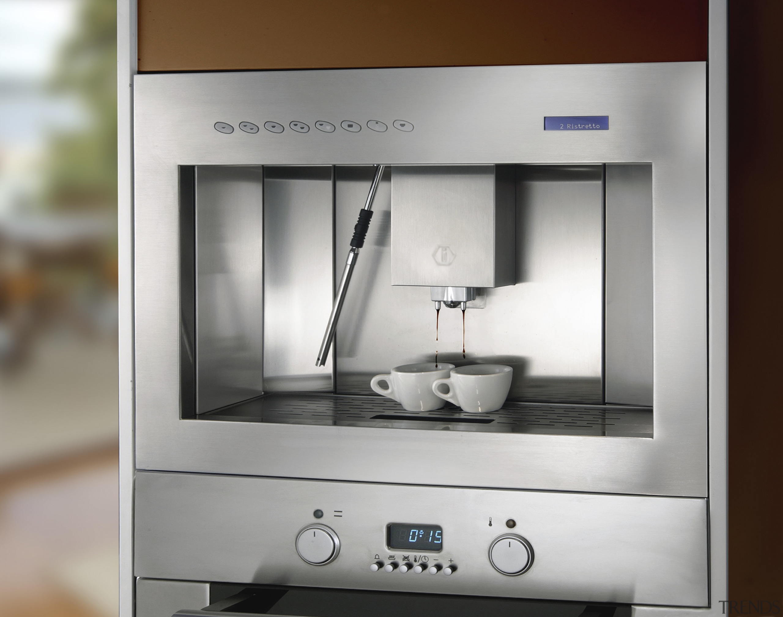 The ILVE stainless steel coffee machine is whisper electronics, home appliance, kitchen appliance, major appliance, microwave oven, oven, product, product design, small appliance, gray