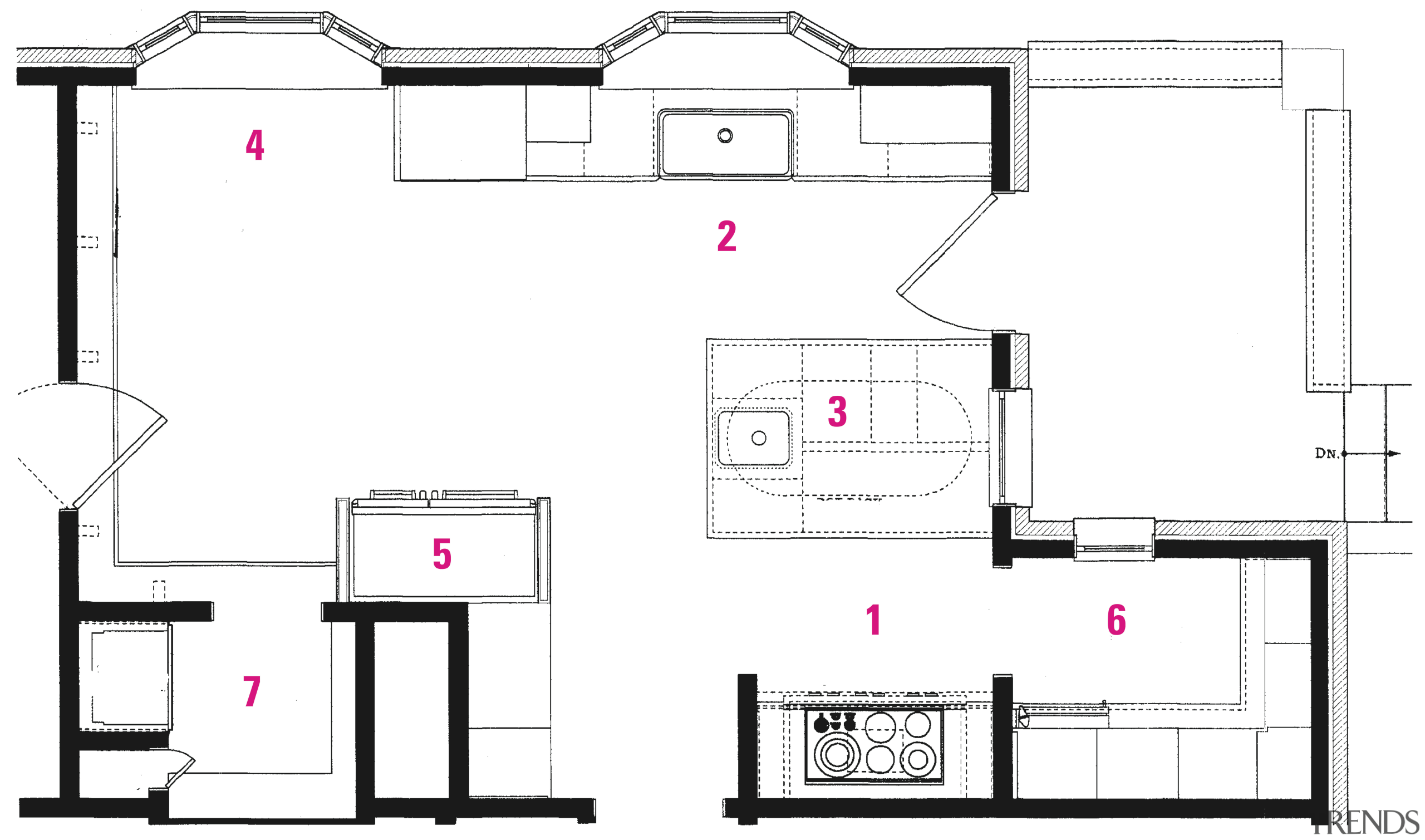 Seen here is the kitchen of the home architecture, area, design, diagram, drawing, elevation, facade, floor plan, home, house, line, plan, product, product design, structure, white