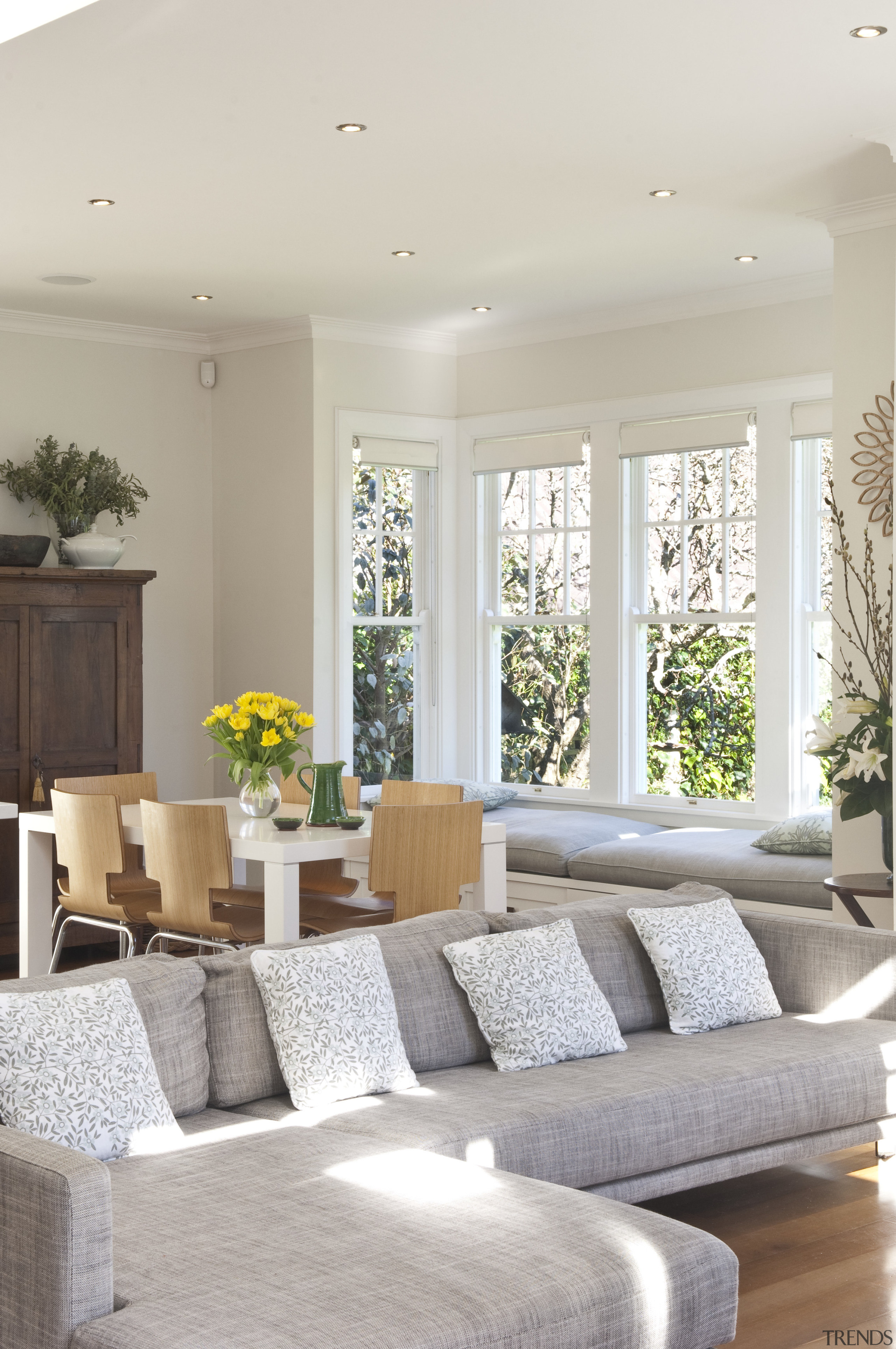 View of the extension to this 1930s home ceiling, home, house, interior design, living room, real estate, room, window, gray