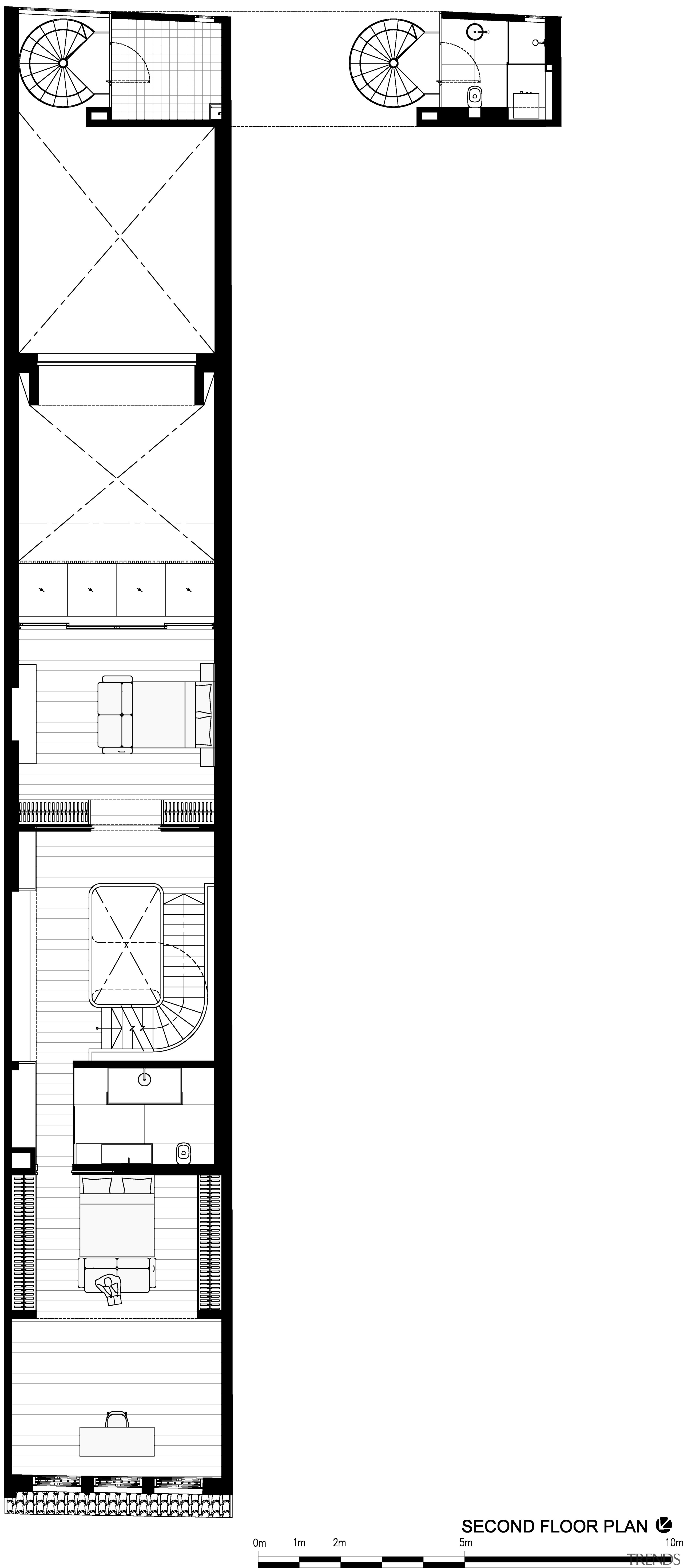 Plan of level two of Singapore shophouse renovation angle, area, black and white, design, drawing, font, line, line art, monochrome, product design, structure, text, white