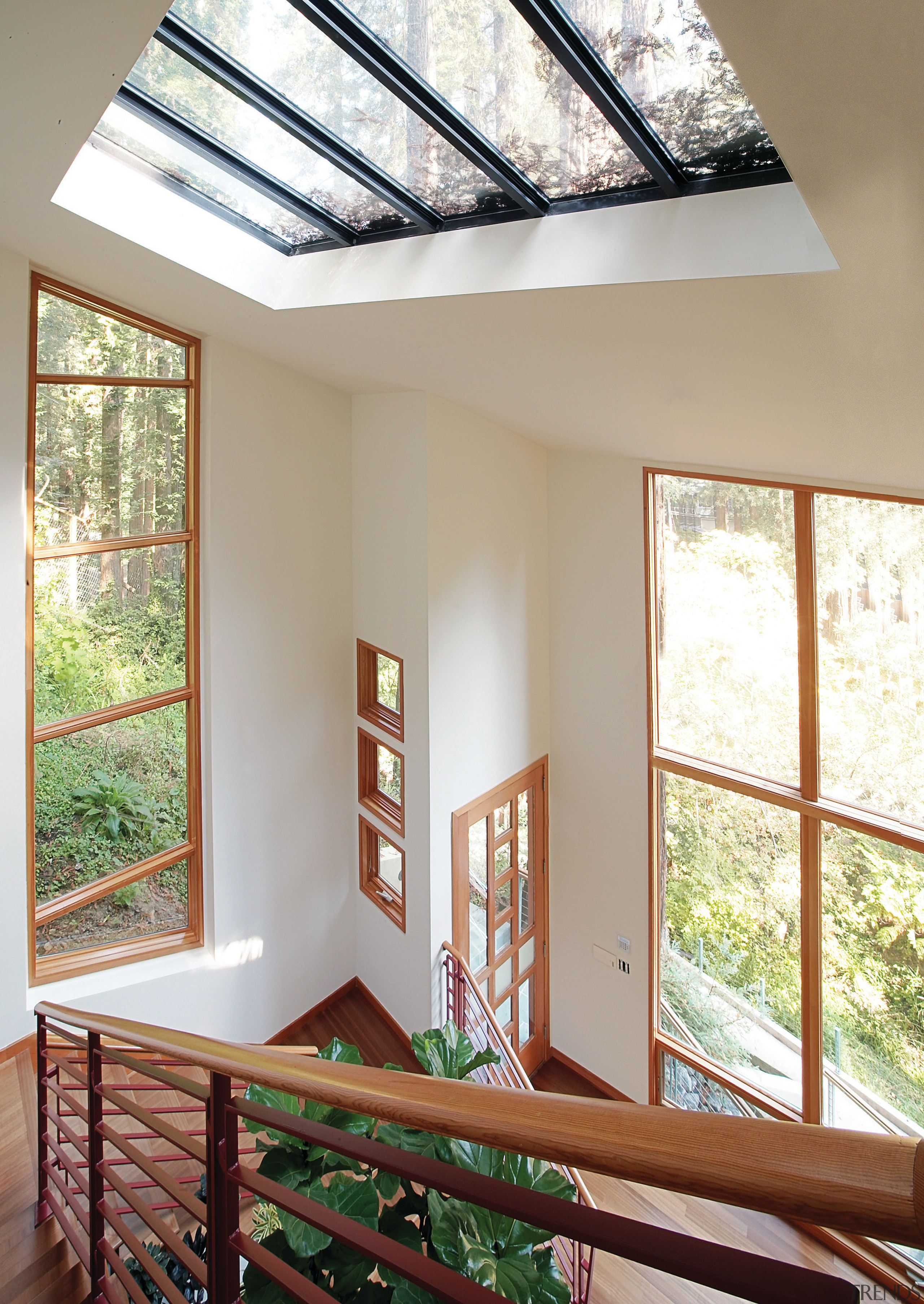 View of the windows by Loewen Inc - architecture, ceiling, daylighting, estate, home, house, interior design, real estate, window, wood, gray