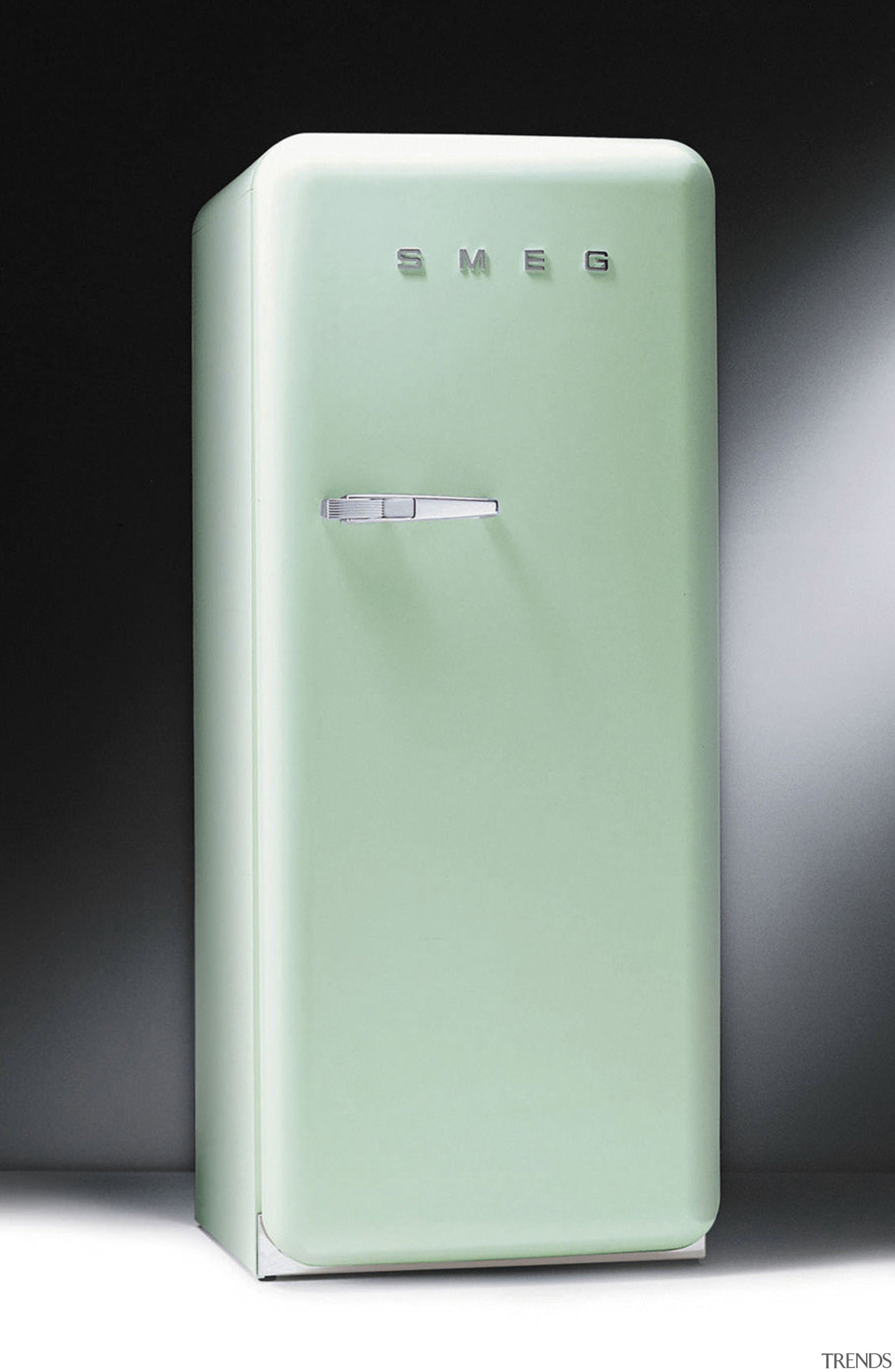 View of Smeg fridge. - View of Smeg home appliance, kitchen appliance, major appliance, product, product design, refrigerator, green, black
