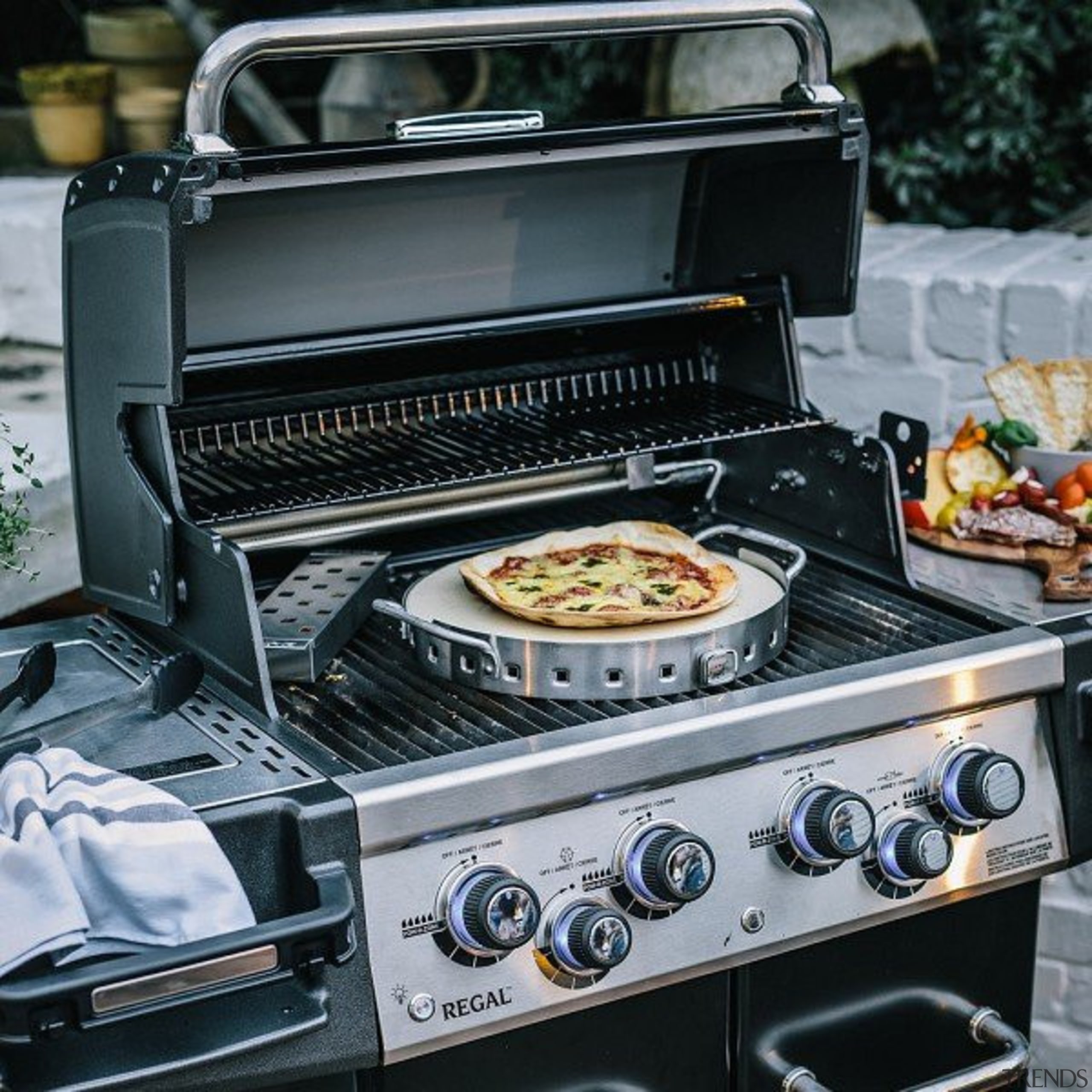 Baking pizza on a BBQ? Of course! - barbecue grill, grilling, home appliance, kitchen appliance, outdoor grill, black, gray