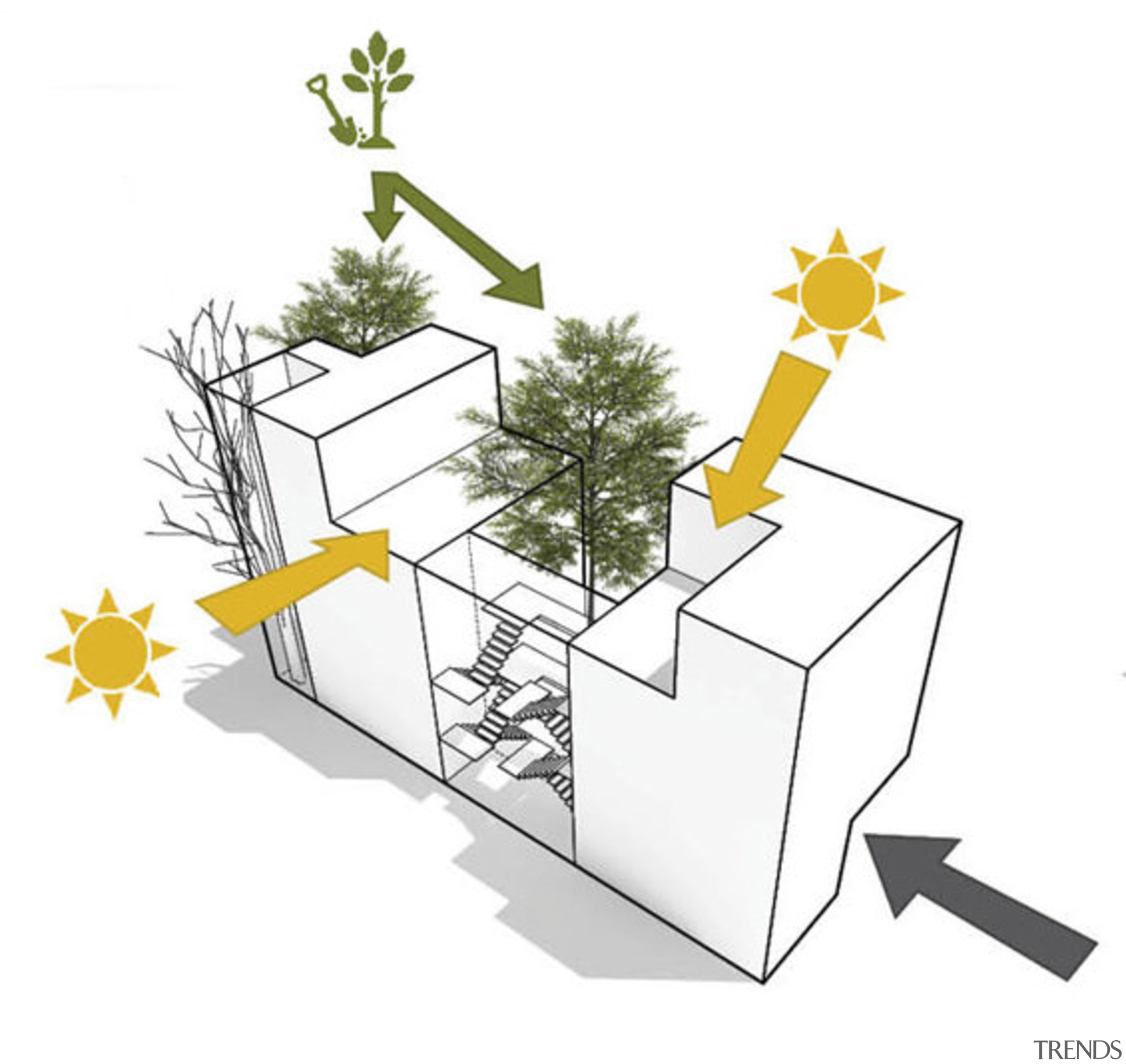 The top-floor mezzanine level on La Géode apartment area, flower, flowering plant, leaf, line, plant, product design, tree, white