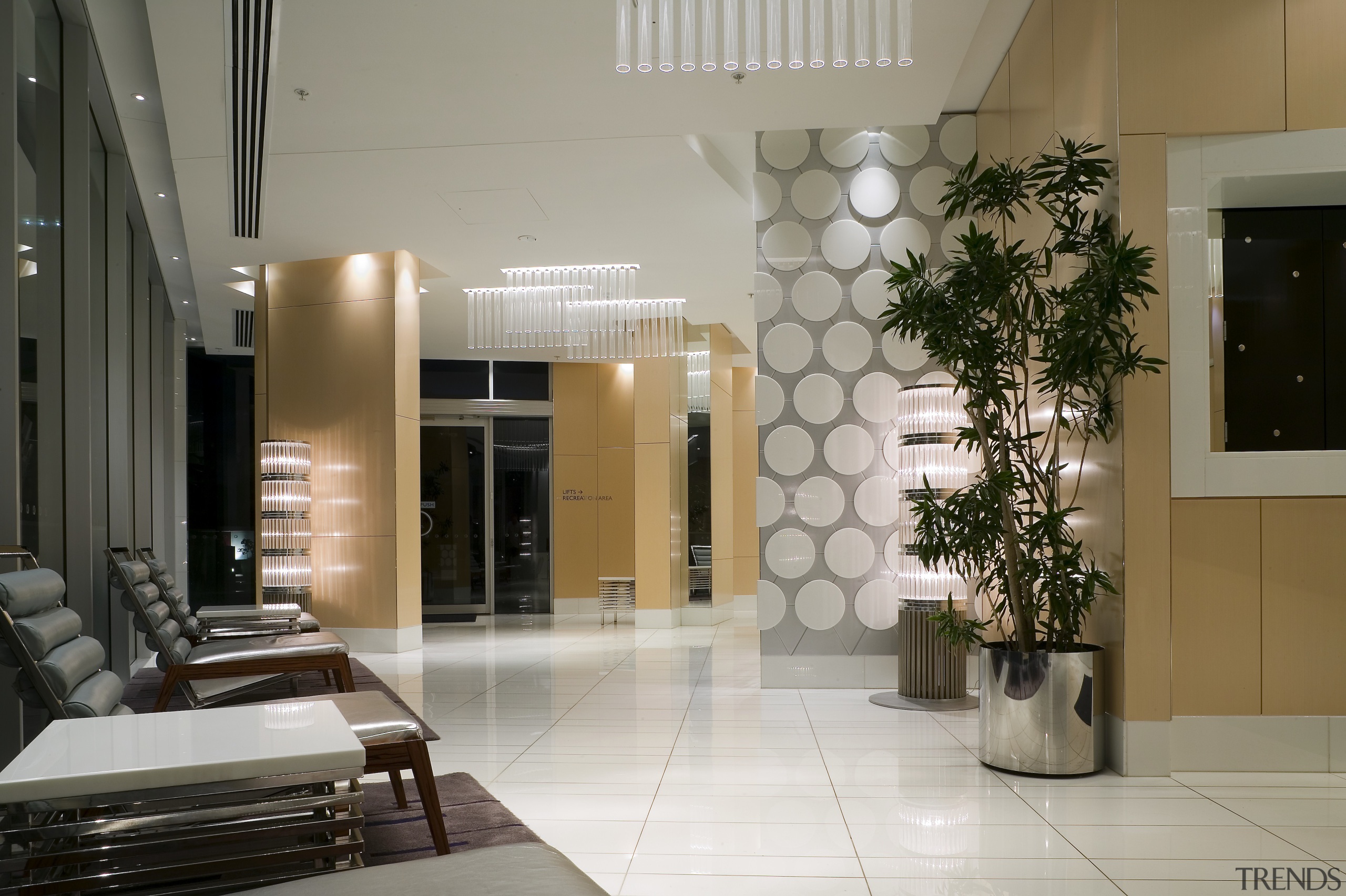 A view of the lobby of the Artique floor, flooring, interior design, living room, lobby, gray