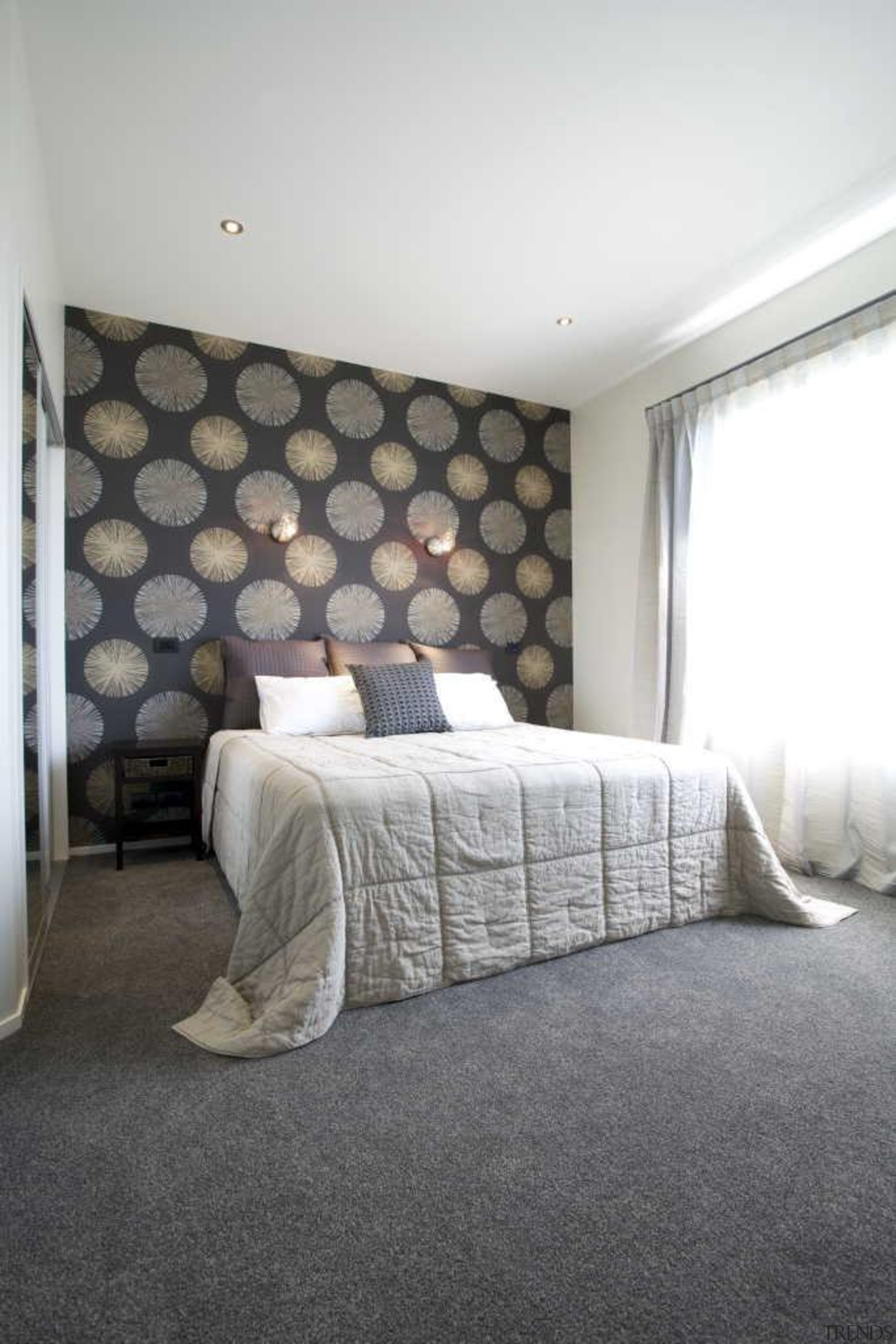 Bedroom design by Yellowfox - Bedroom - architecture architecture, bed frame, bedroom, ceiling, floor, flooring, furniture, home, interior design, property, real estate, room, suite, wall, window, gray, white