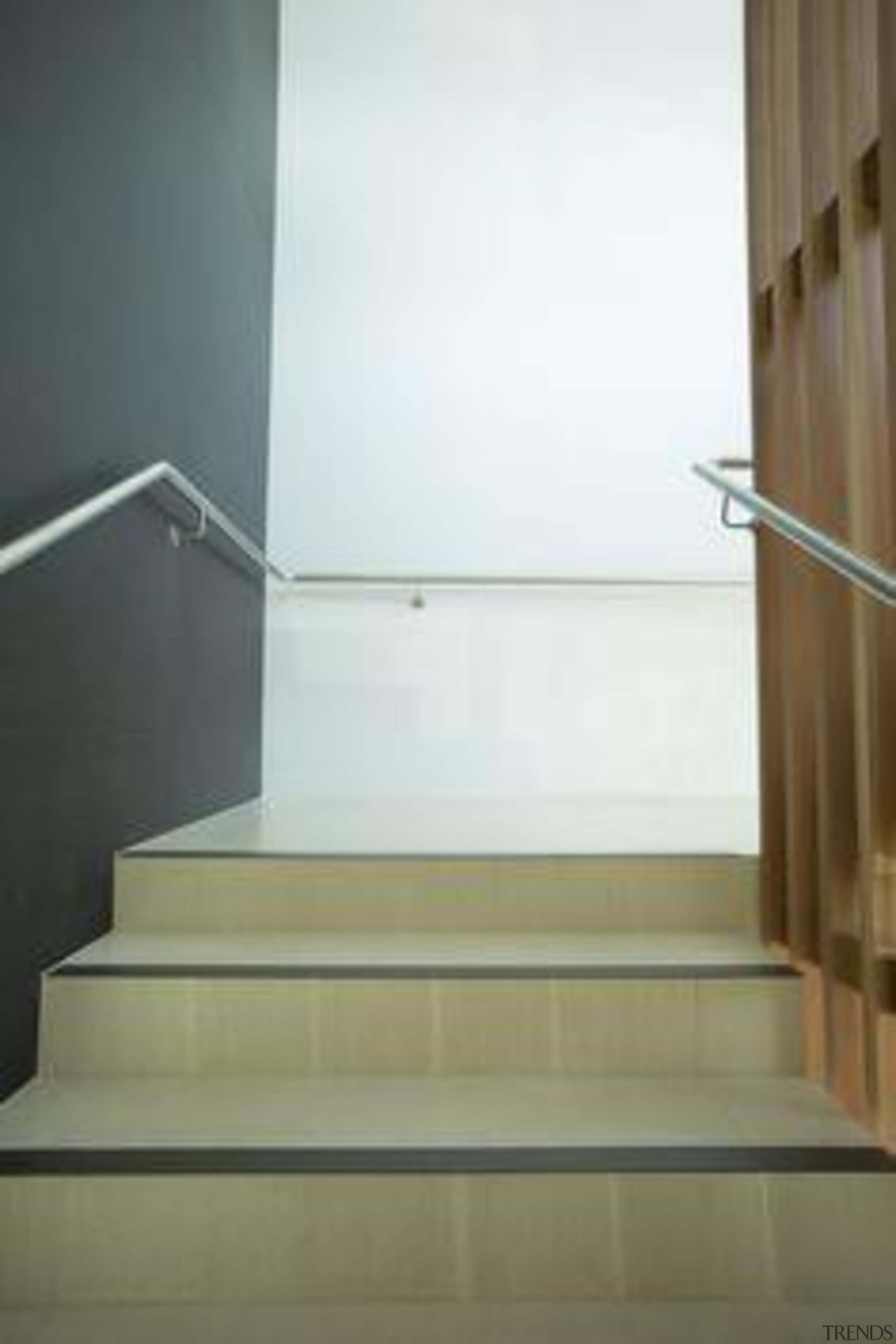 Wall featuring Naturali basalto vena scura and Floor daylighting, floor, glass, handrail, interior design, stairs, wall, brown, white