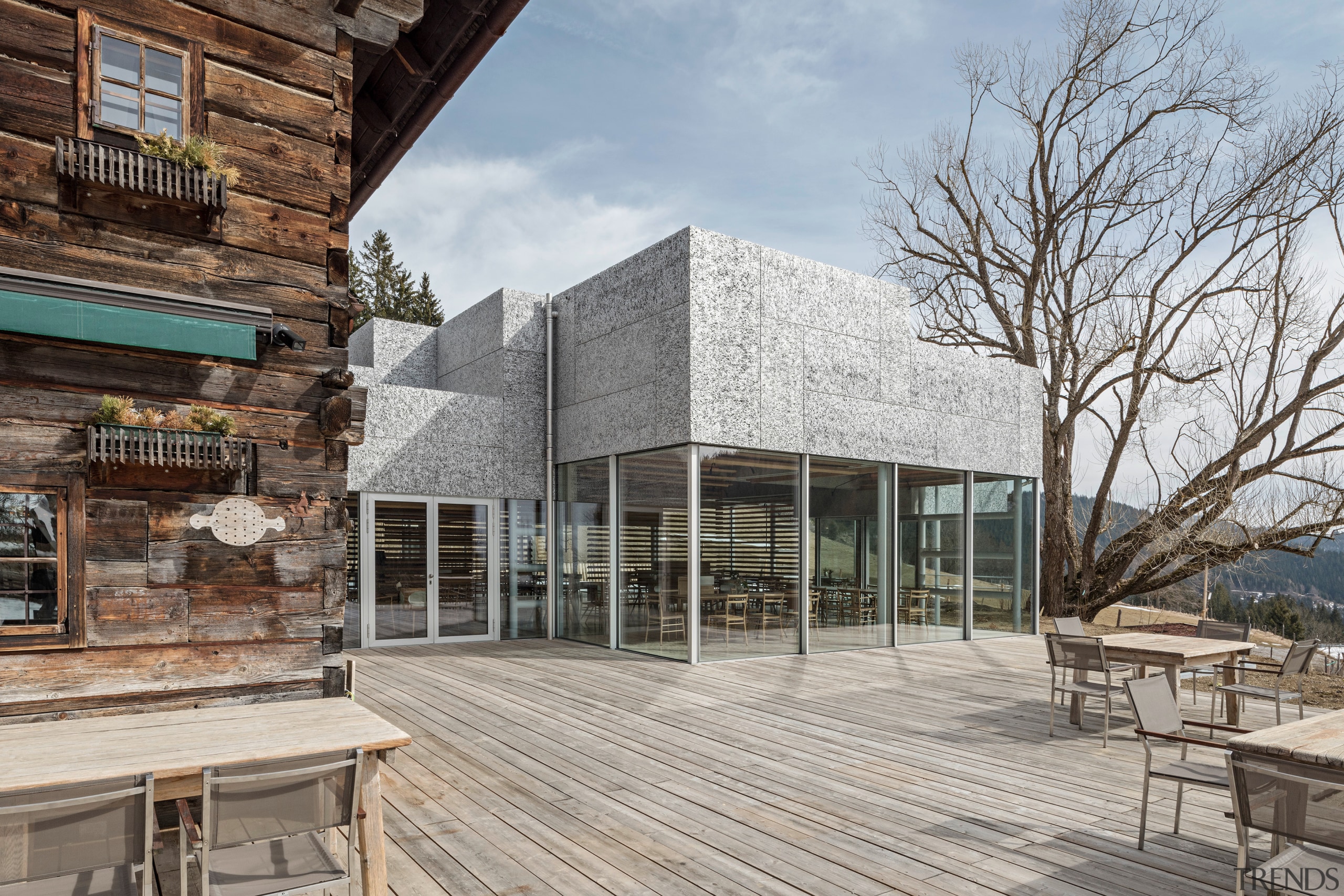 The Salettl and the Wooden House in winter. 