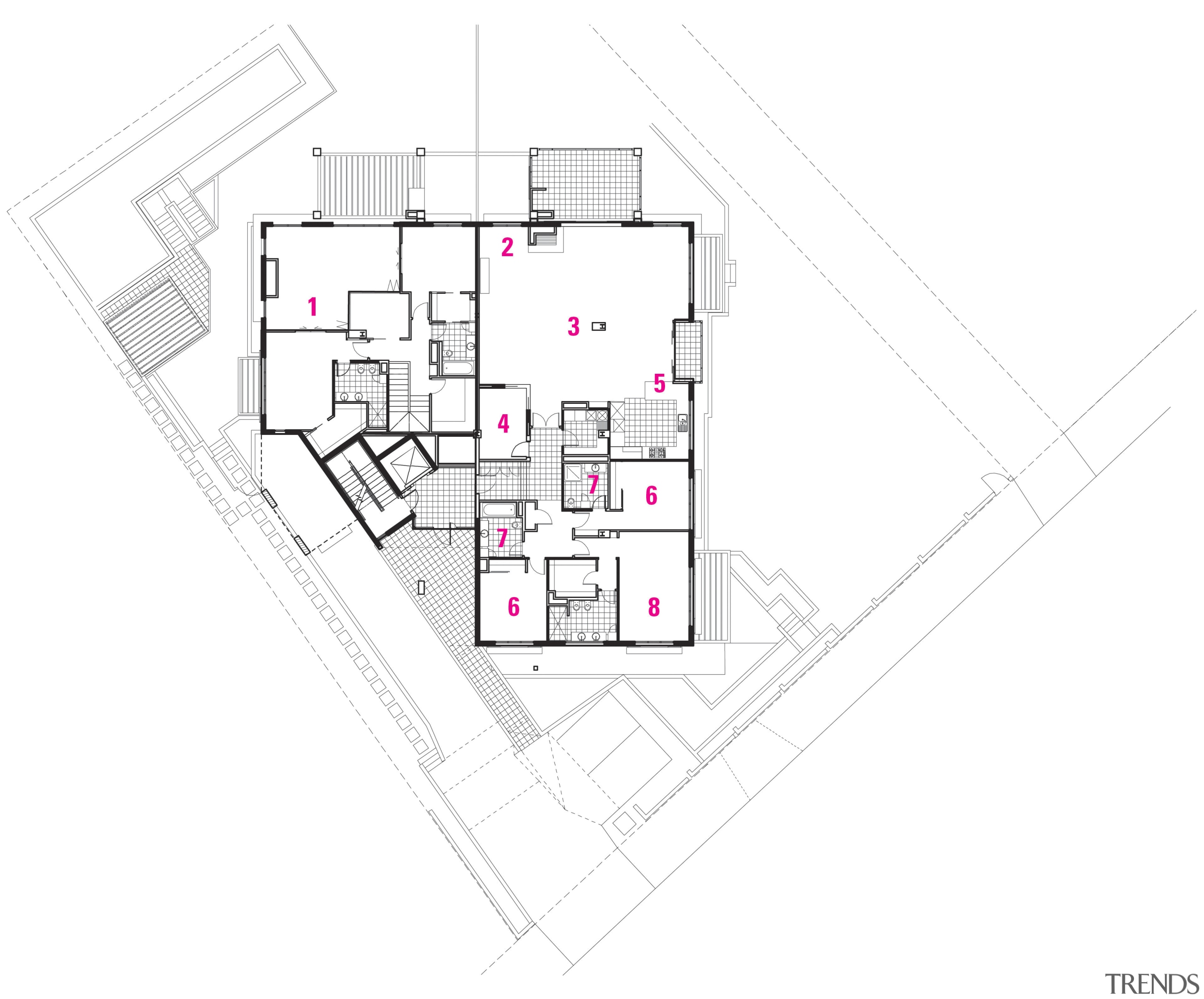 Plan of apartment layout. - Plan of apartment angle, architecture, area, design, diagram, drawing, floor plan, line, plan, product design, schematic, structure, white
