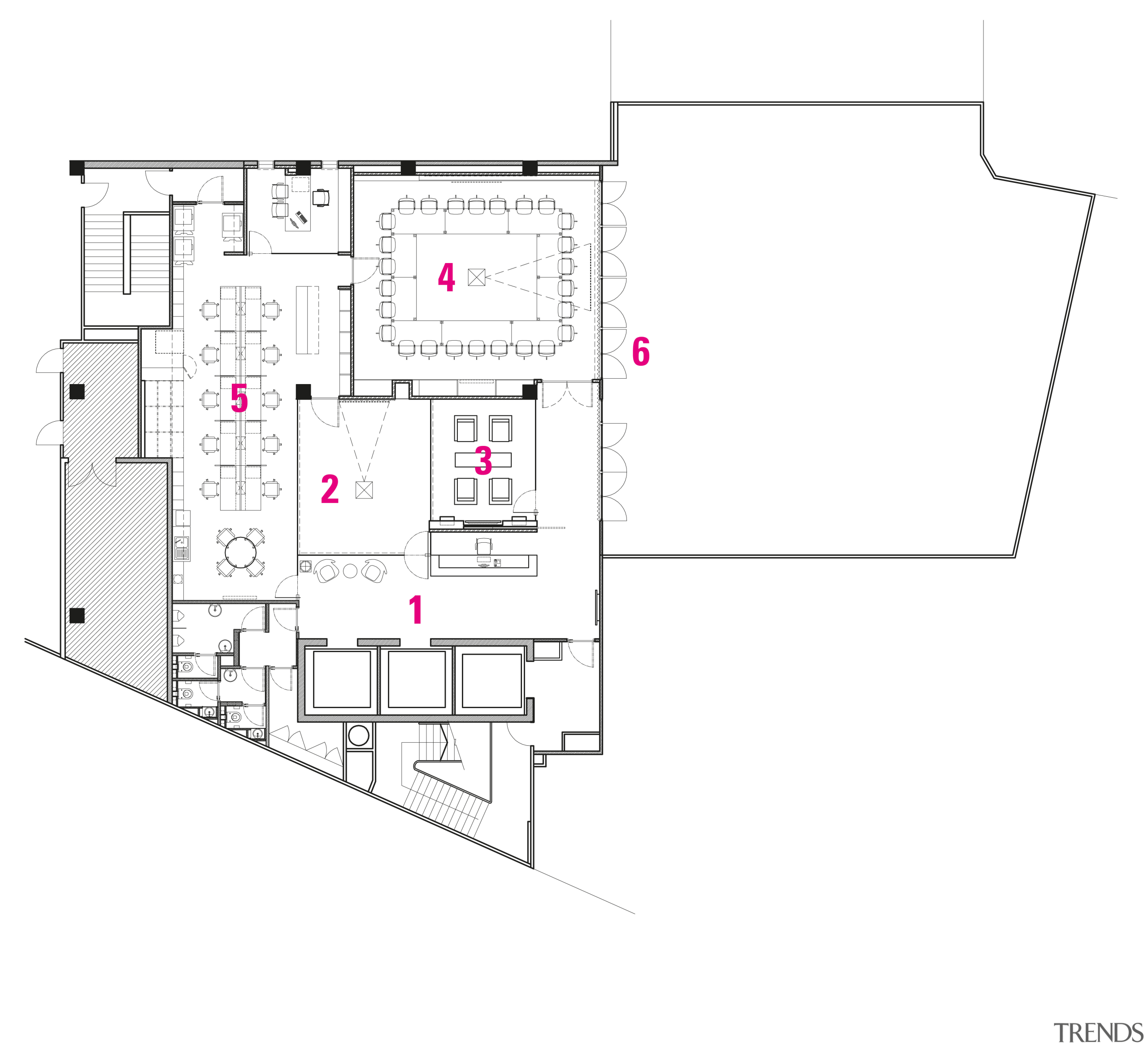 Contemporary offices of  the Real Estate Develoer's architecture, area, design, diagram, drawing, floor plan, line, plan, product design, text, white