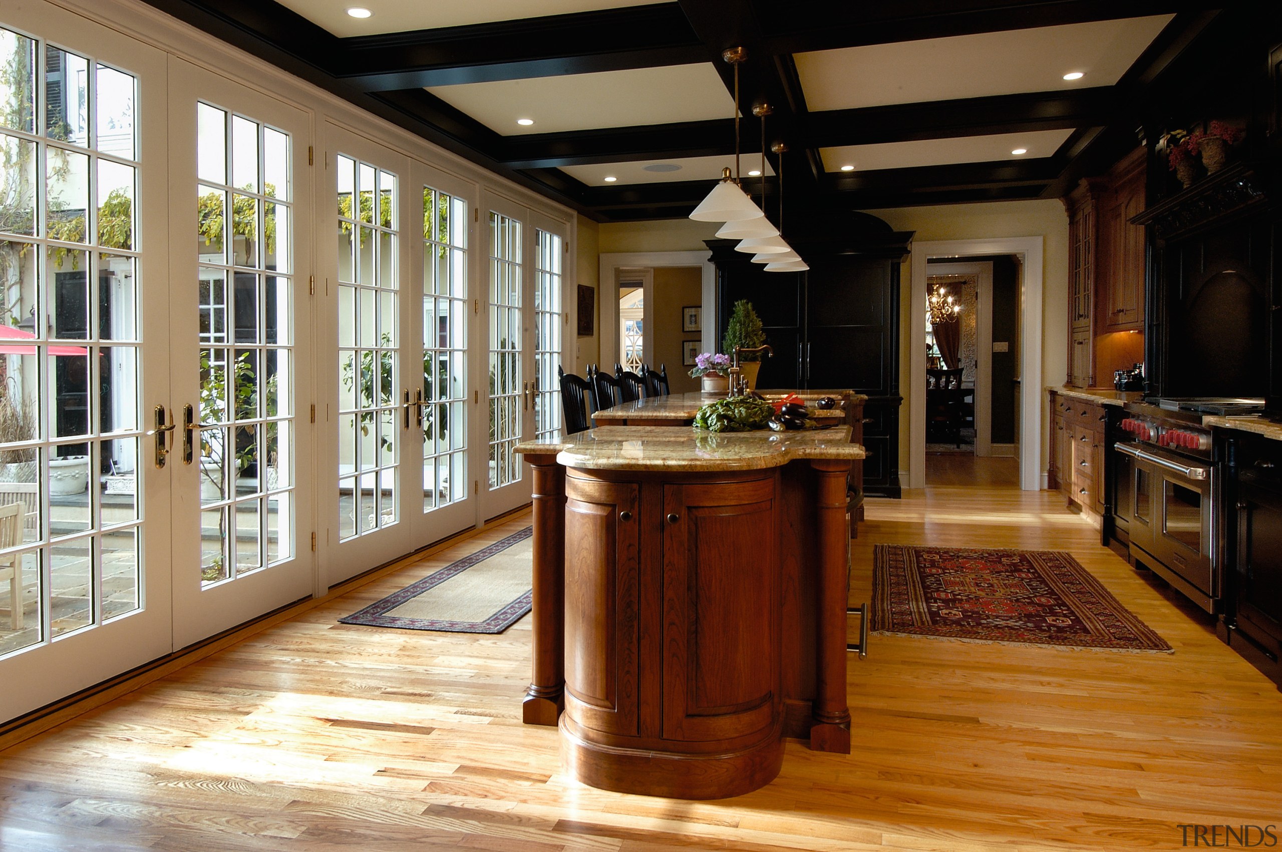 View of the kitchen area, wooden flooring, wooden floor, flooring, hardwood, interior design, kitchen, wood, wood flooring, brown