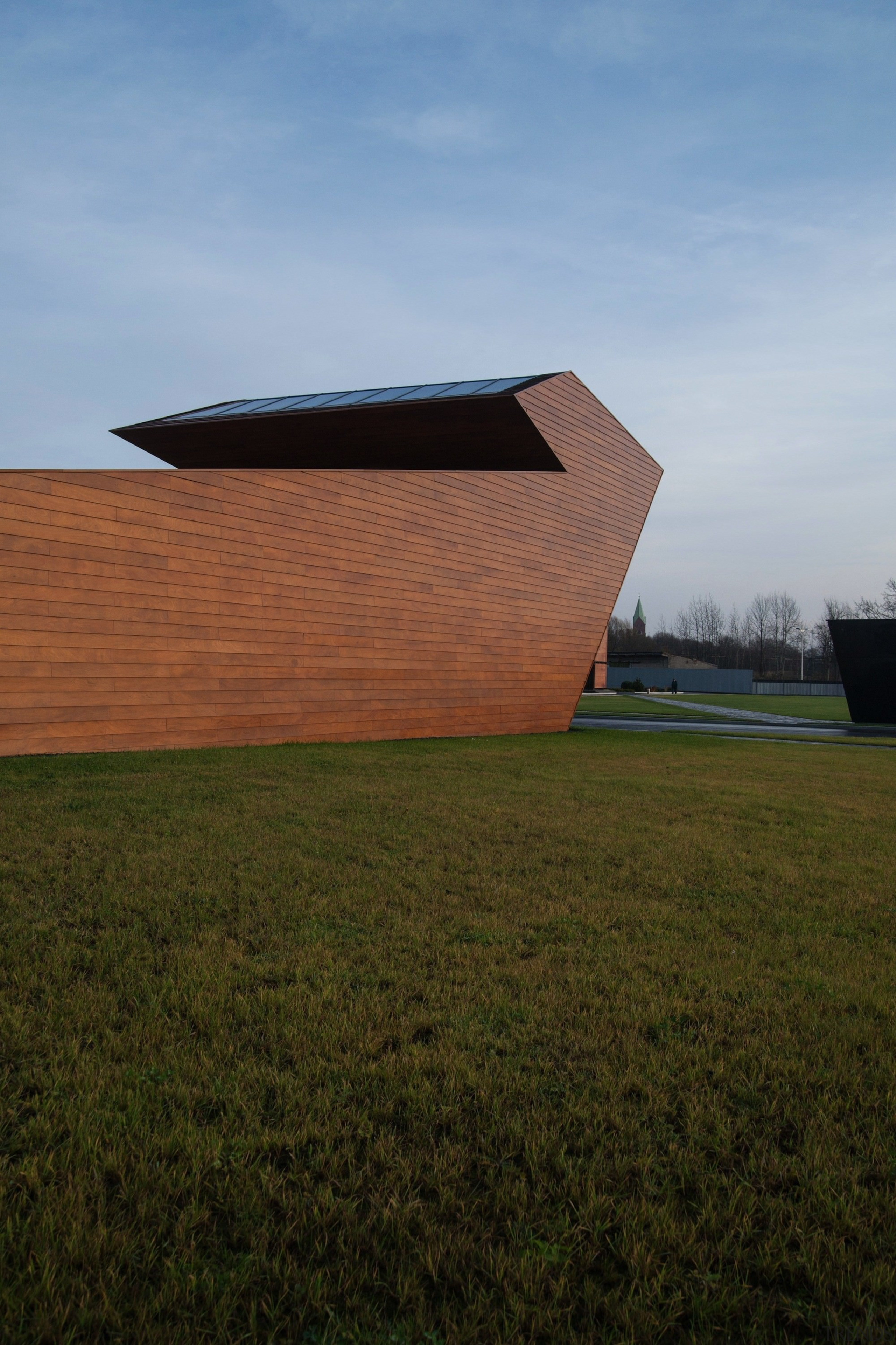 New brandy warehouse by TOTEMENT/PAPER - New brandy architecture, building, cloud, field, grass, house, rural area, sky, structure, wood, brown