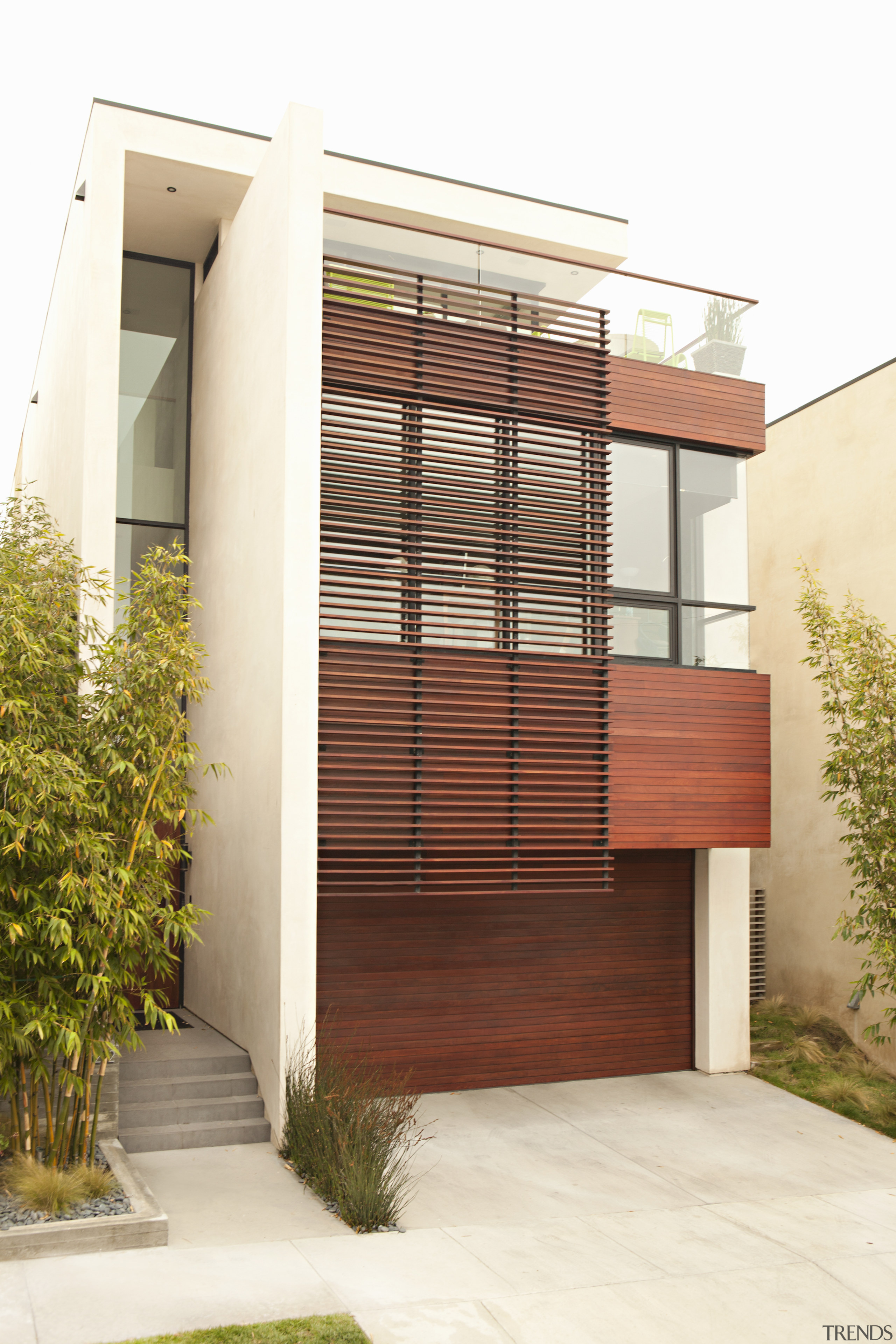 The street frontage of the three level home. 