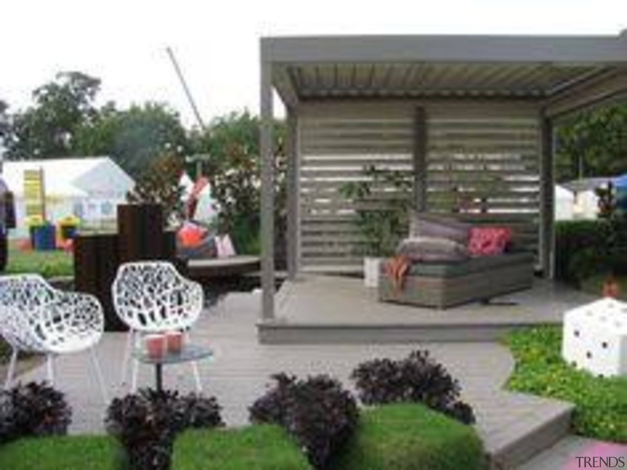 At Ellerslie International Flower Show - At Ellerslie backyard, canopy, garden, outdoor structure, plant, shed, yard, gray, white